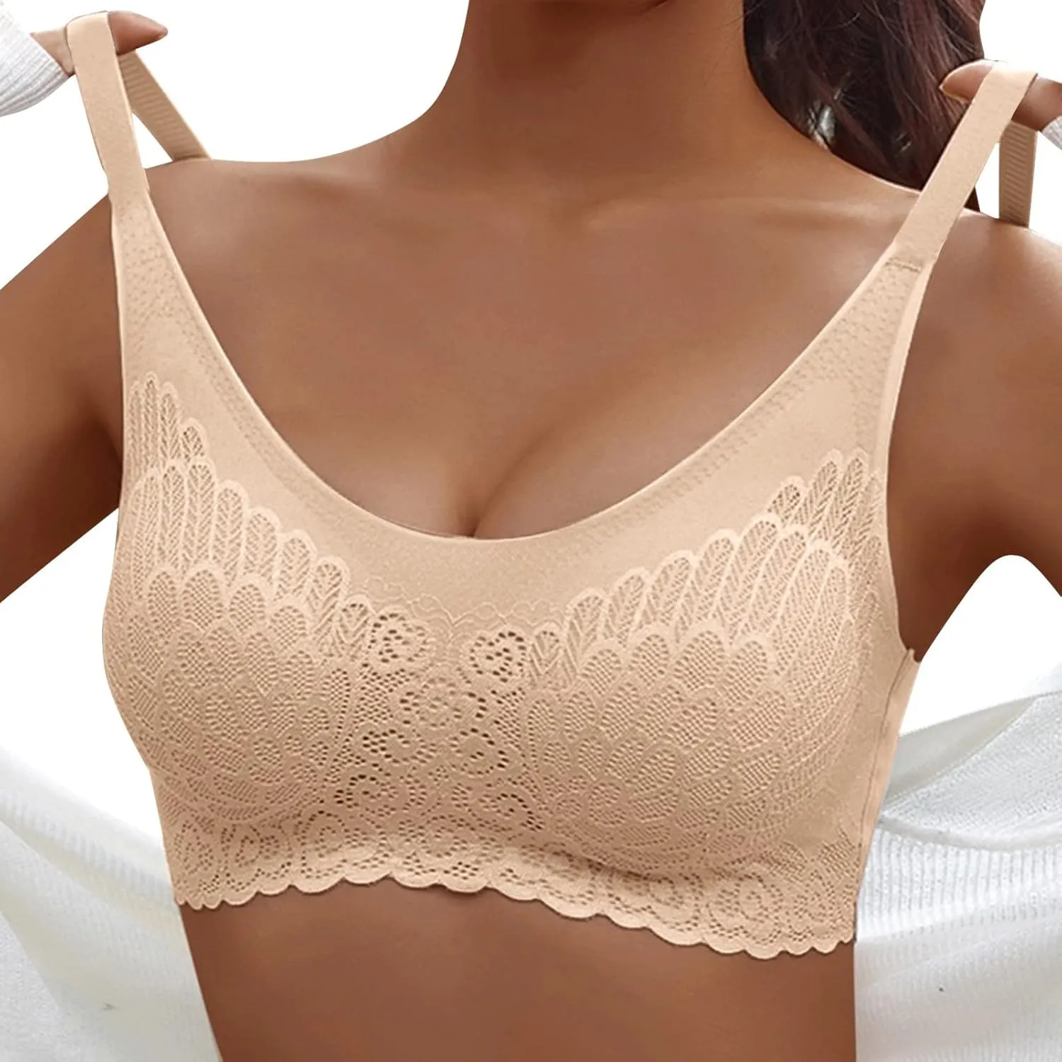 Bras for Women Lace Full Coverage 2025 Gathering Bras Seamless High Support Breathable Comfortable Wirefree Bralettes