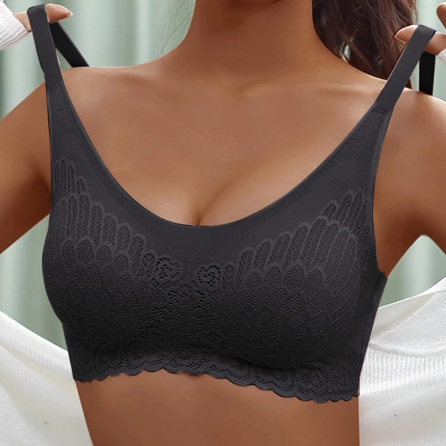 Bras for Women Lace Full Coverage 2025 Gathering Bras Seamless High Support Breathable Comfortable Wirefree Bralettes