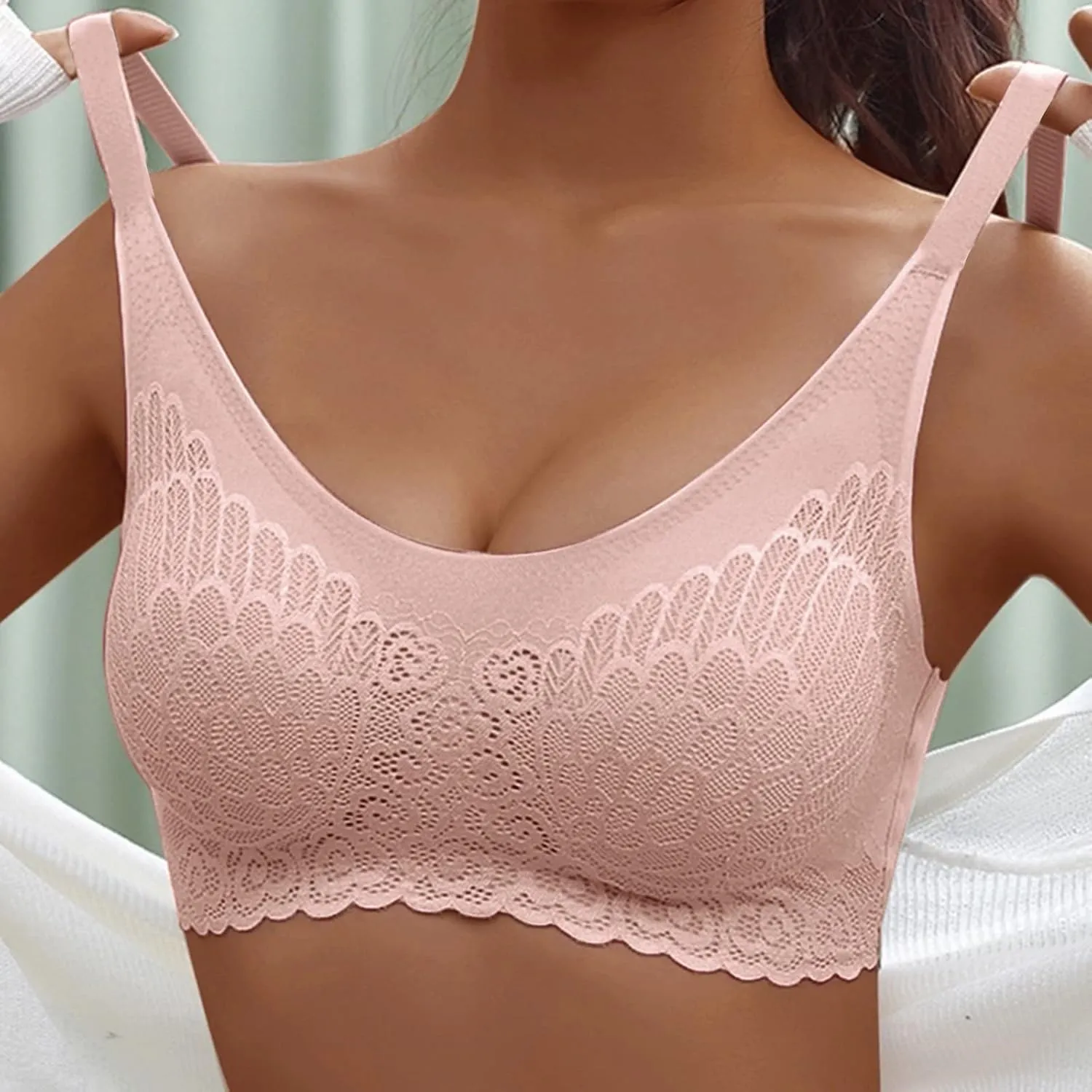 Bras for Women Lace Full Coverage 2025 Gathering Bras Seamless High Support Breathable Comfortable Wirefree Bralettes
