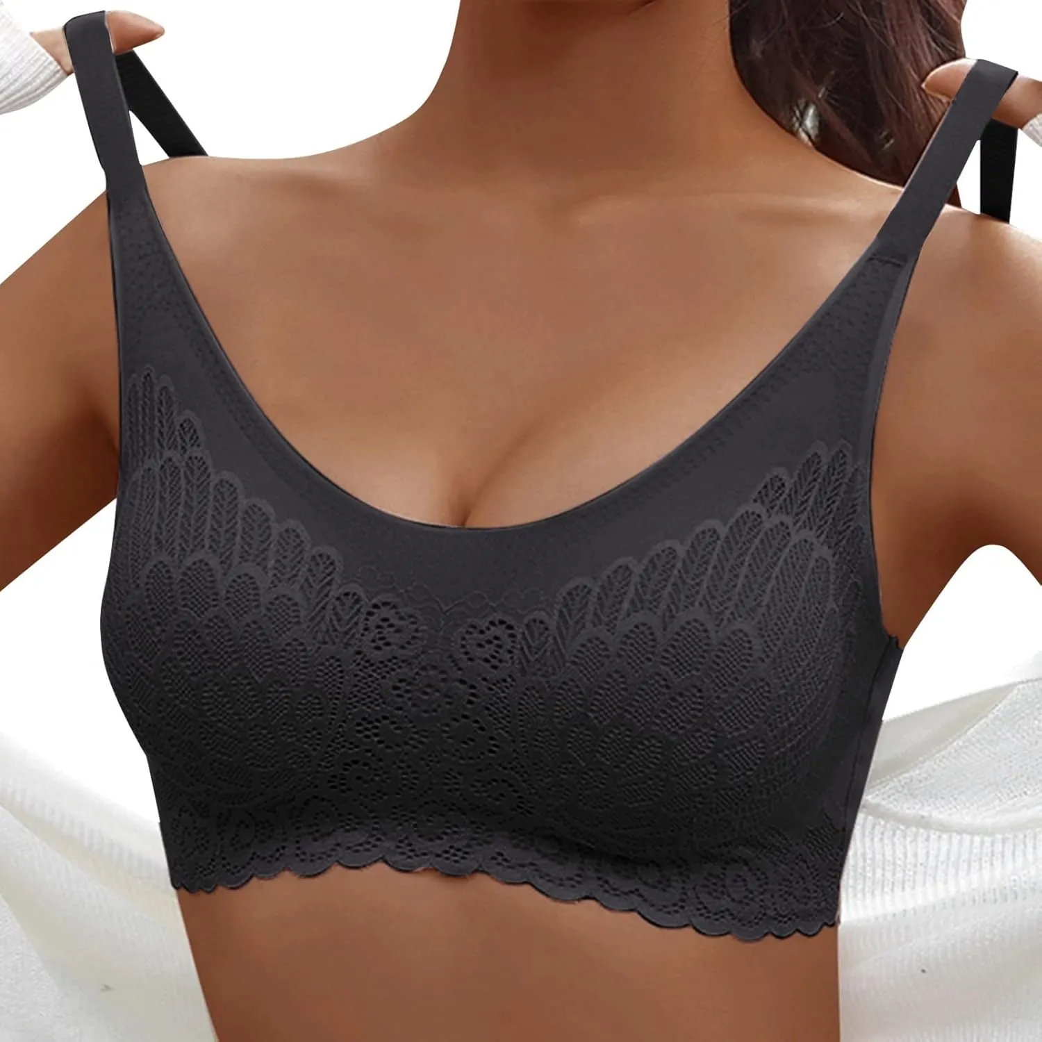 Bras for Women Lace Full Coverage 2025 Gathering Bras Seamless High Support Breathable Comfortable Wirefree Bralettes