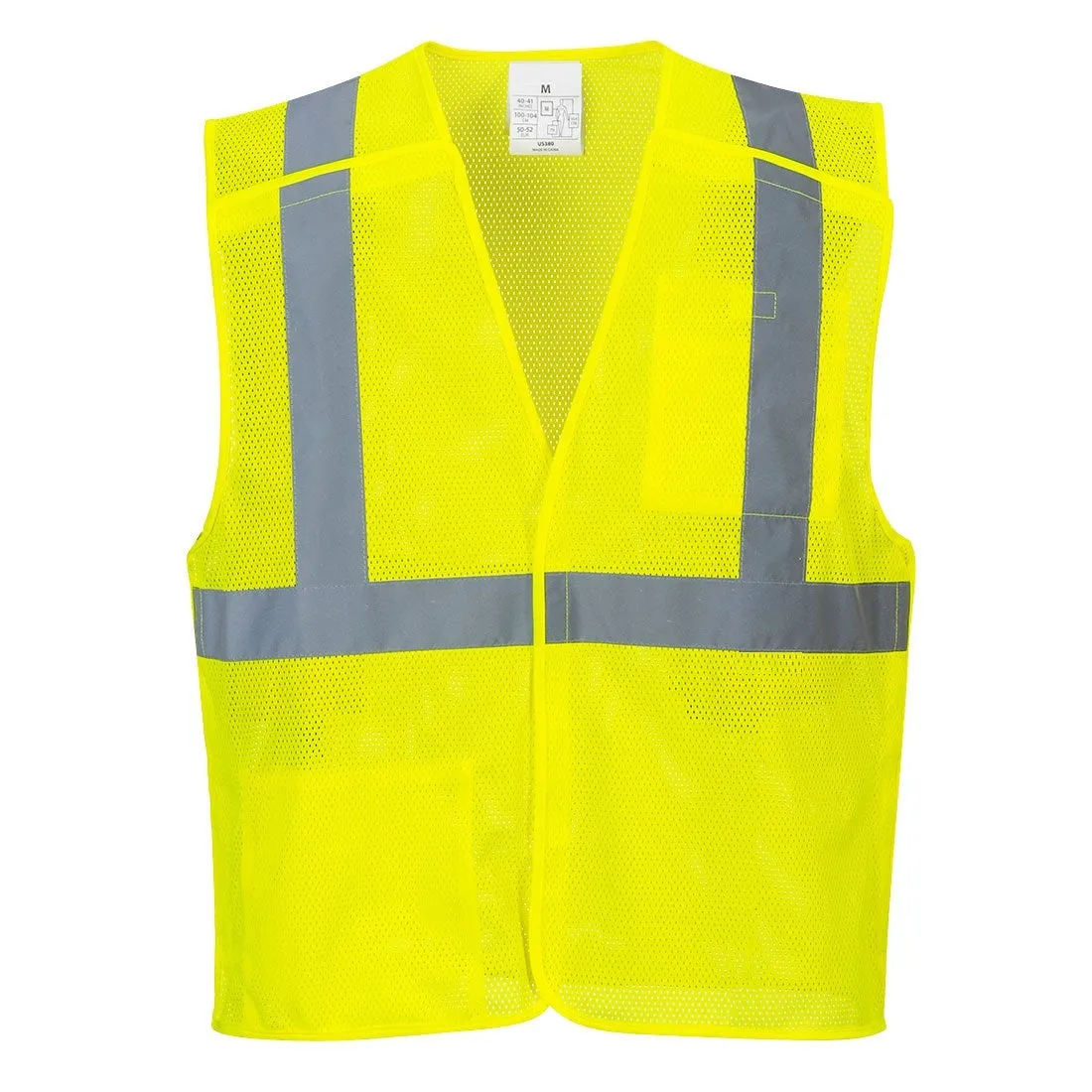Breakaway Class 2 Yellow Safety Vest Hi-Vis Reflective Breathable Mesh
