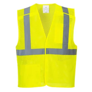 Breakaway Class 2 Yellow Safety Vest Hi-Vis Reflective Breathable Mesh