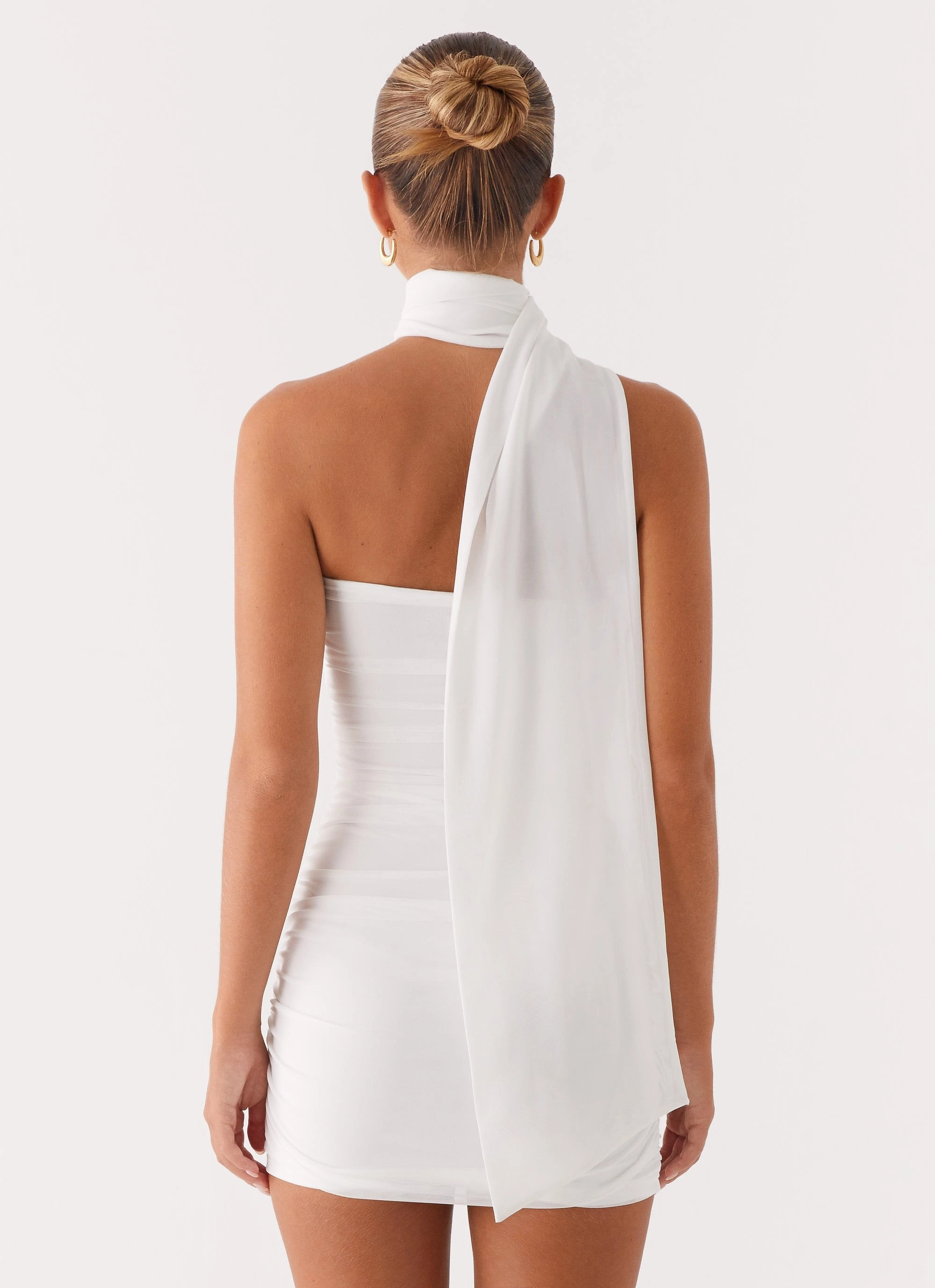 Tailored Style Soft Glide Breaking News Mini Dress - White