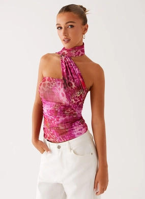 Slim Fit Design Breaking News Top - Lavender Lagoon