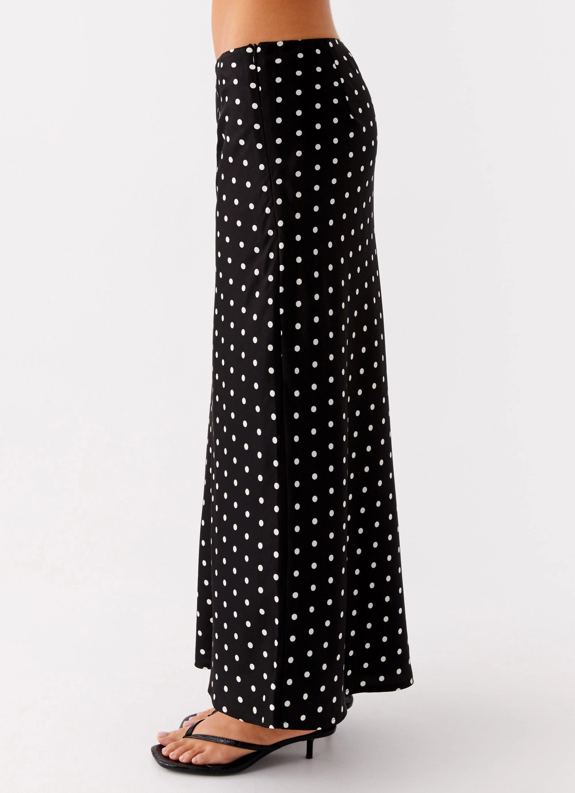 Breanne Midi Skirt - Black Polka Dot Day Hike