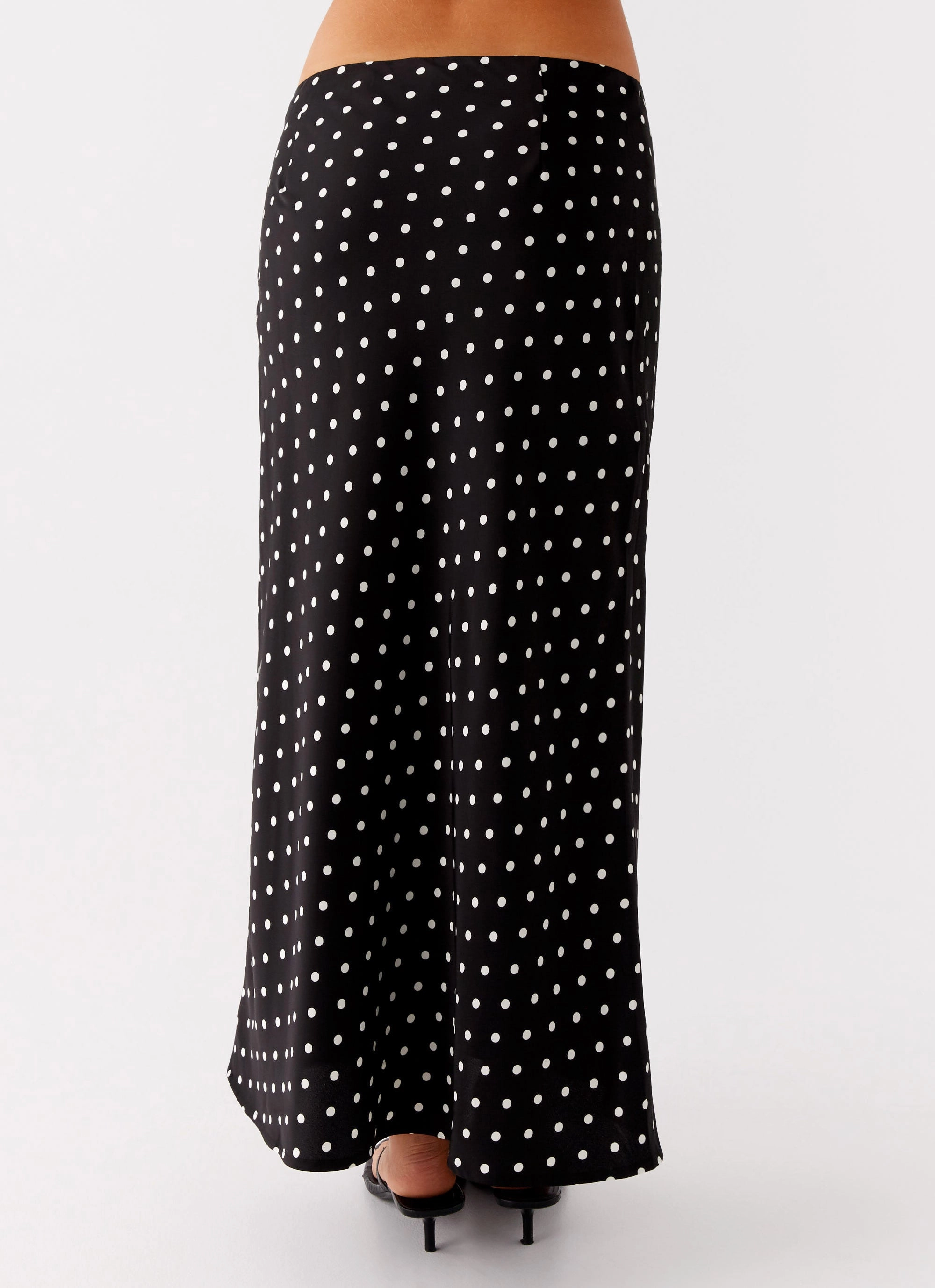 Base Layer Breanne Midi Skirt - Black Polka Dot