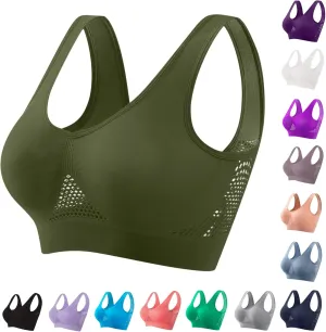 Breathable Anti-Sagging Breasts Sports Bras for Women Cooling Comfort Wireless Bra Breathable Lift Up Air Bra