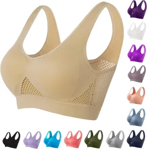 Breathable Anti-Sagging Breasts Sports Bras for Women Cooling Comfort Wireless Bra Breathable Lift Up Air Bra