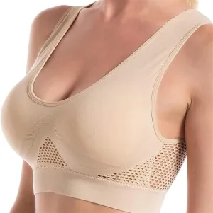 Breathable Cool Lift Up Air Bra,Seamless Wireless Cooling Comfort Breathable Bra with Removable Pads