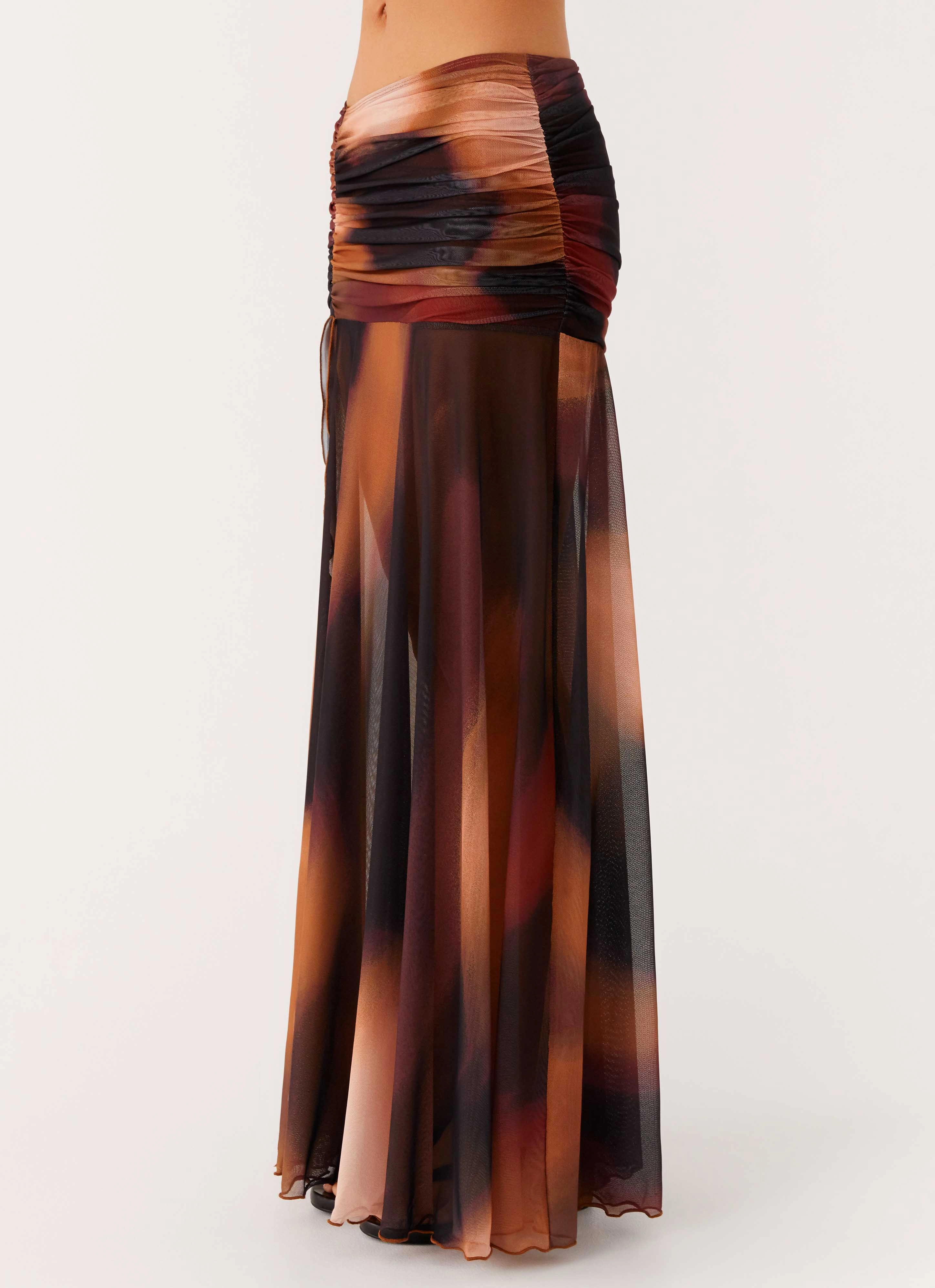 Stargazer Mesh Maxi Skirt - Black Gradient Water-resistant Free Movement