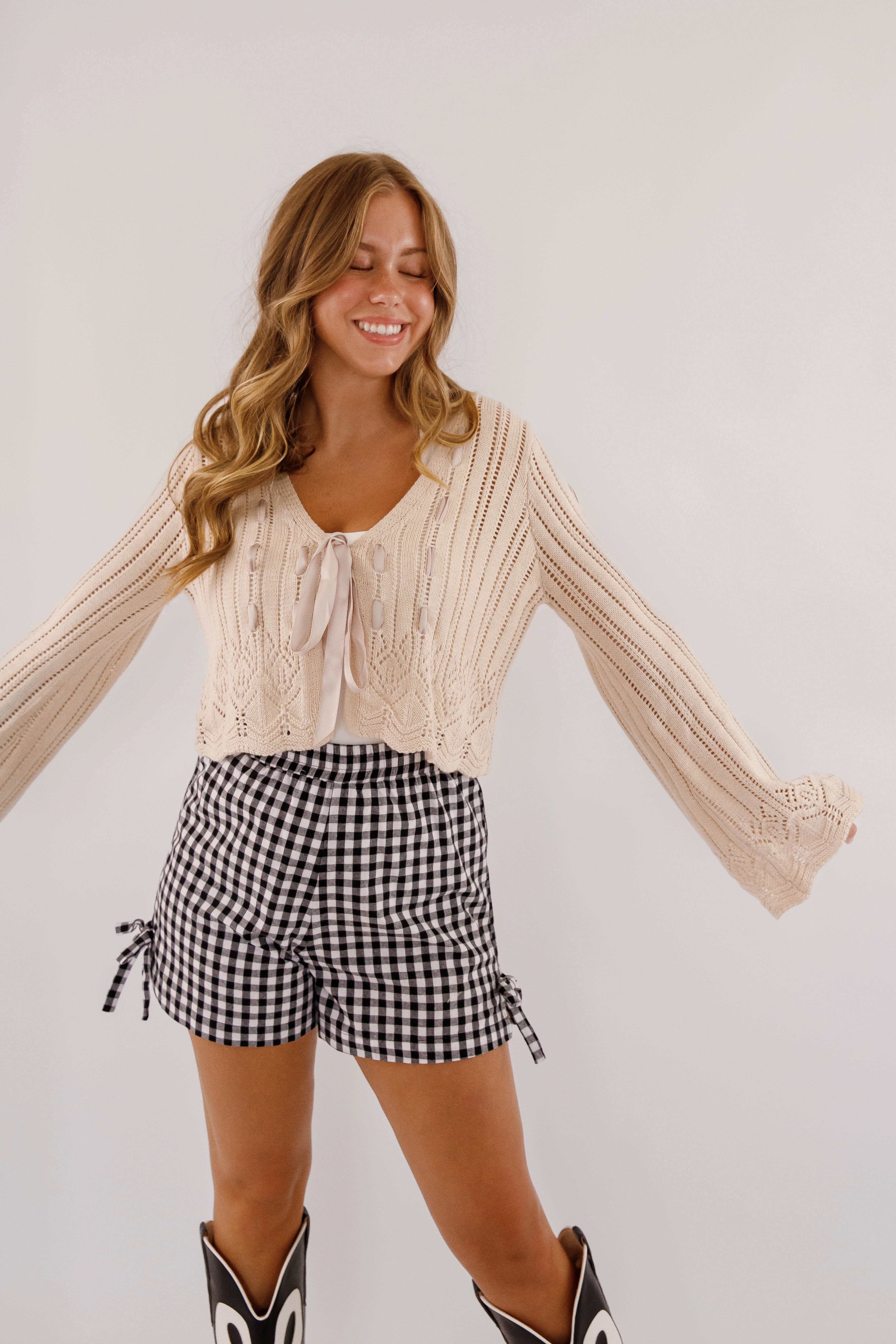 Making Up My Mind Gingham Shorts Comfortable Style Loose cut