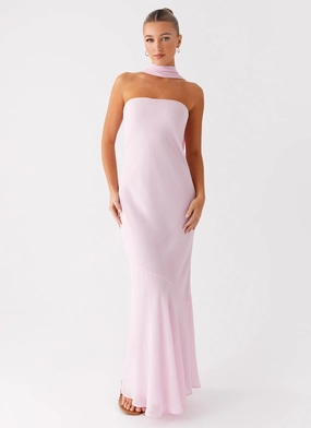 Feminine Look Under The Pagoda Maxi Dress - Pink