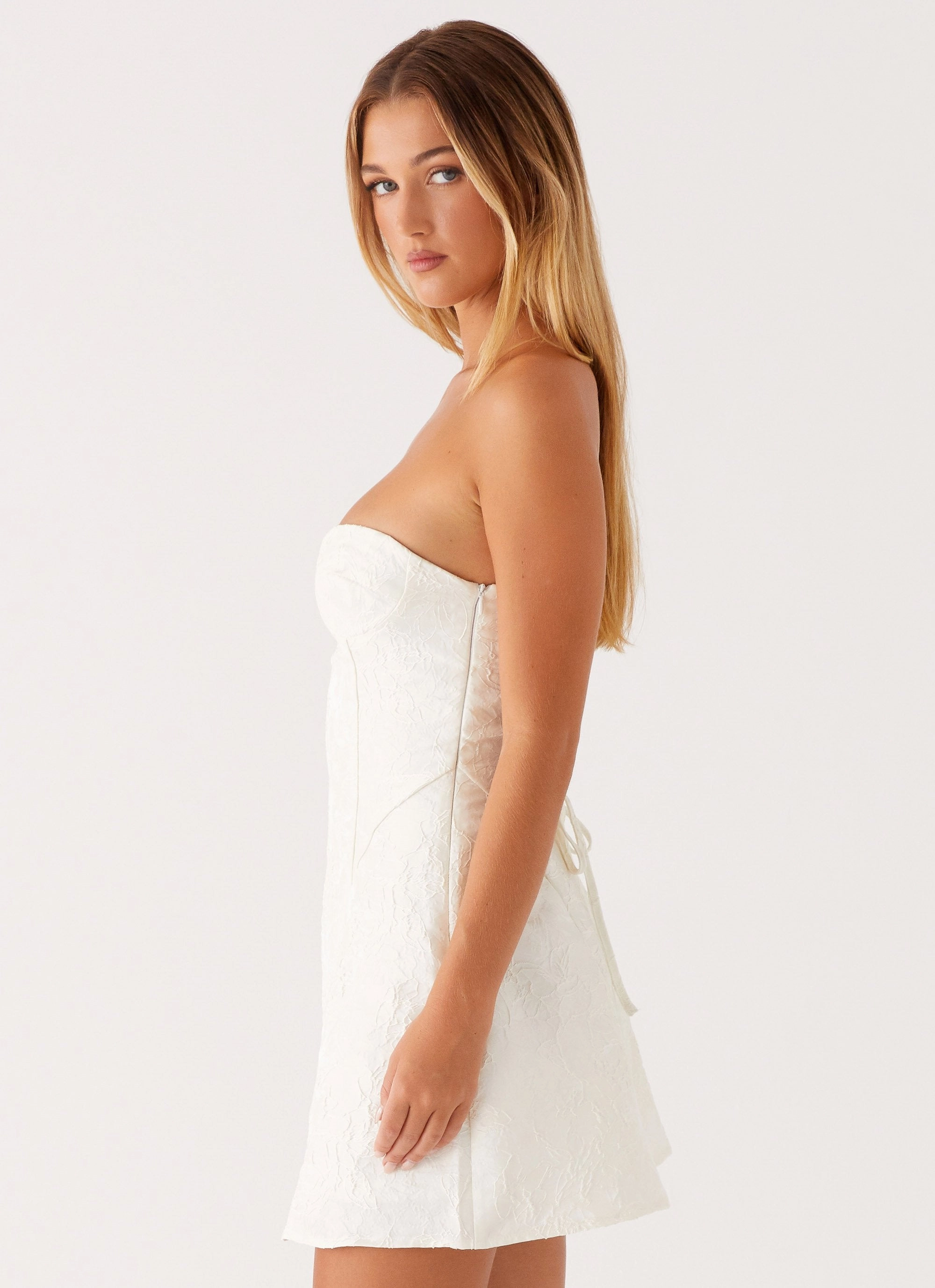 So Stylish Mini Dress - White Cool Fabric