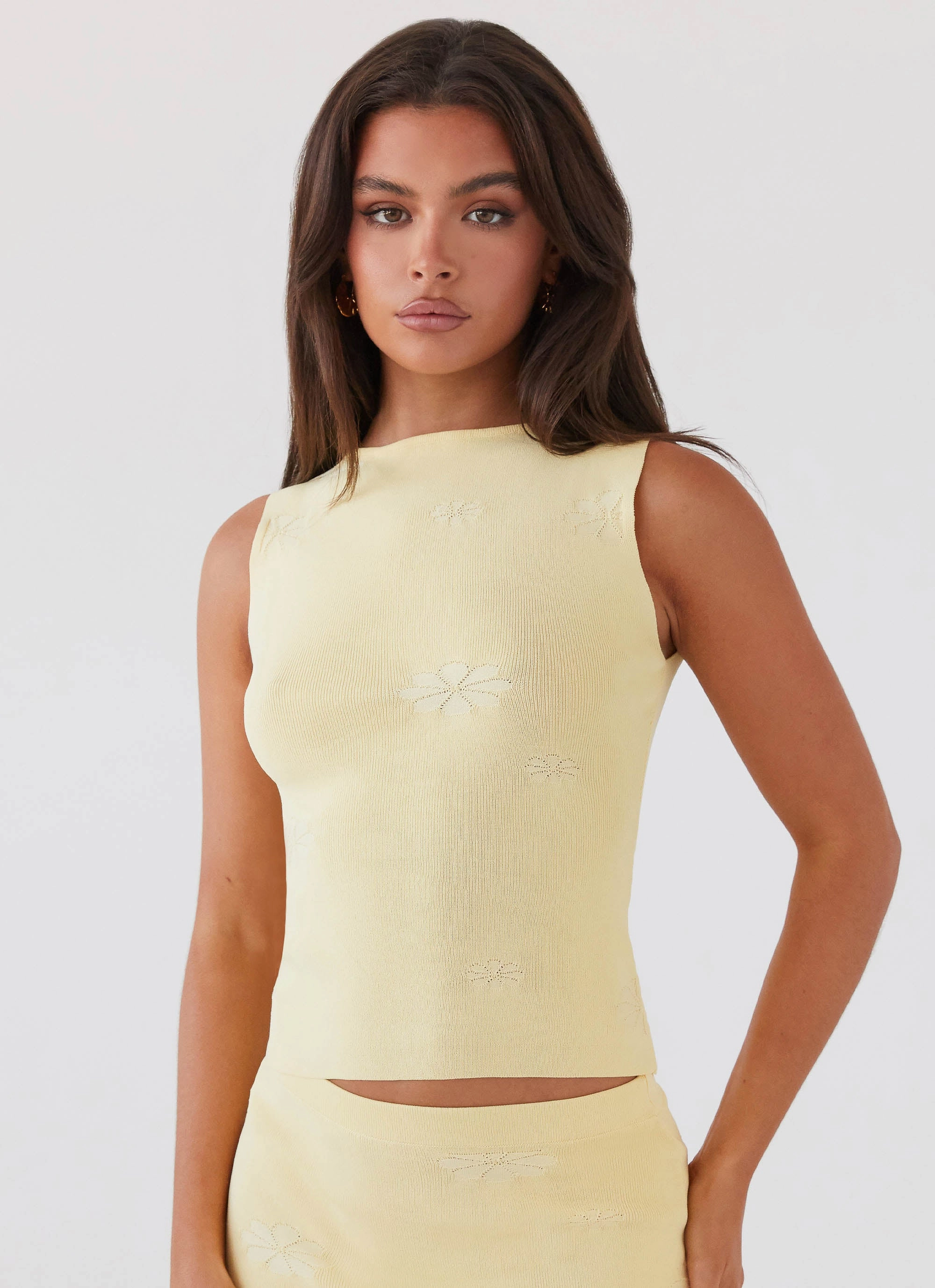Holly Knit Tank - Lemon LightweightDesign Wool Sweater