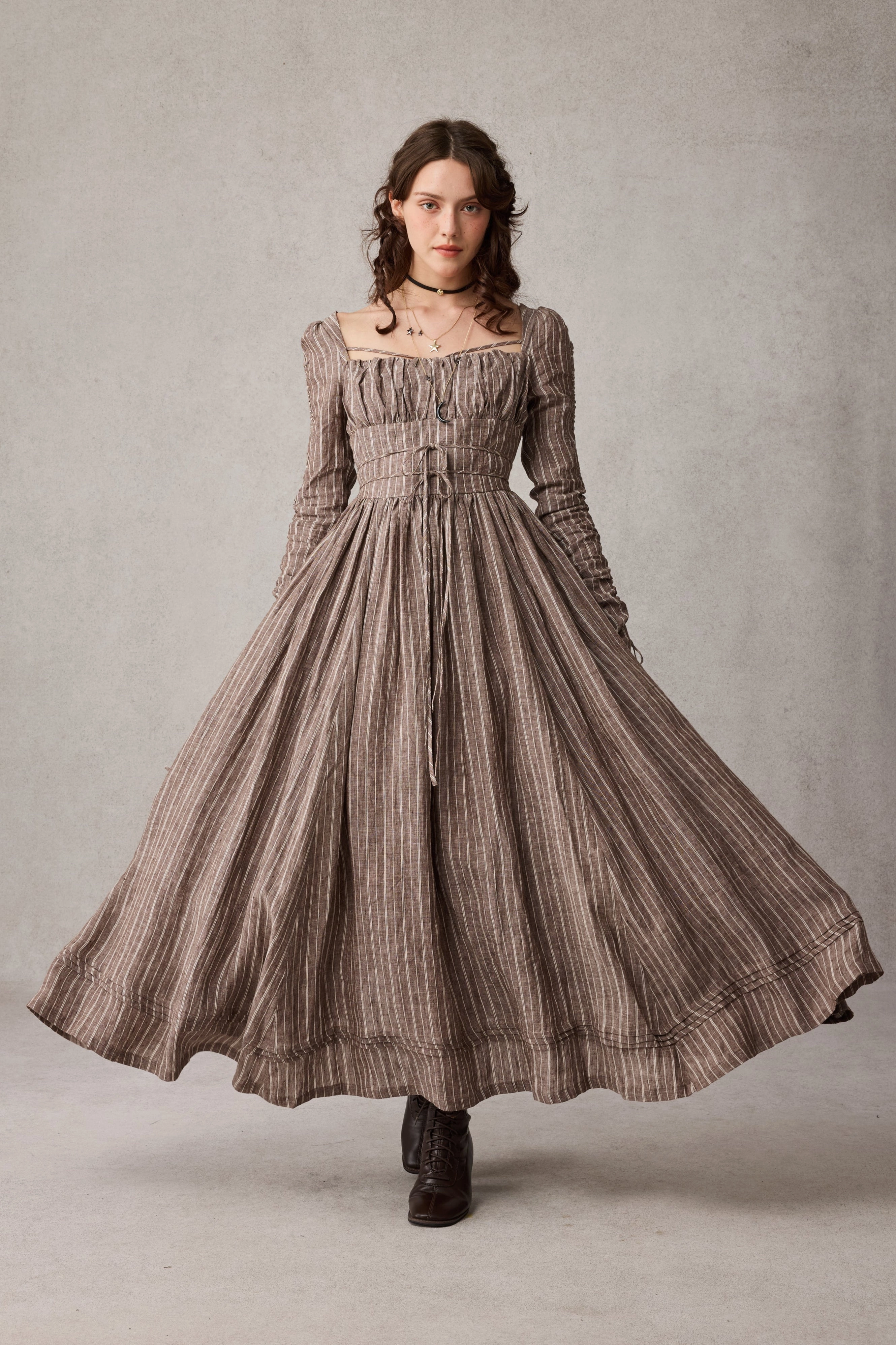 Monette 27 | Corset Linen Dress Airflow Mesh Panel