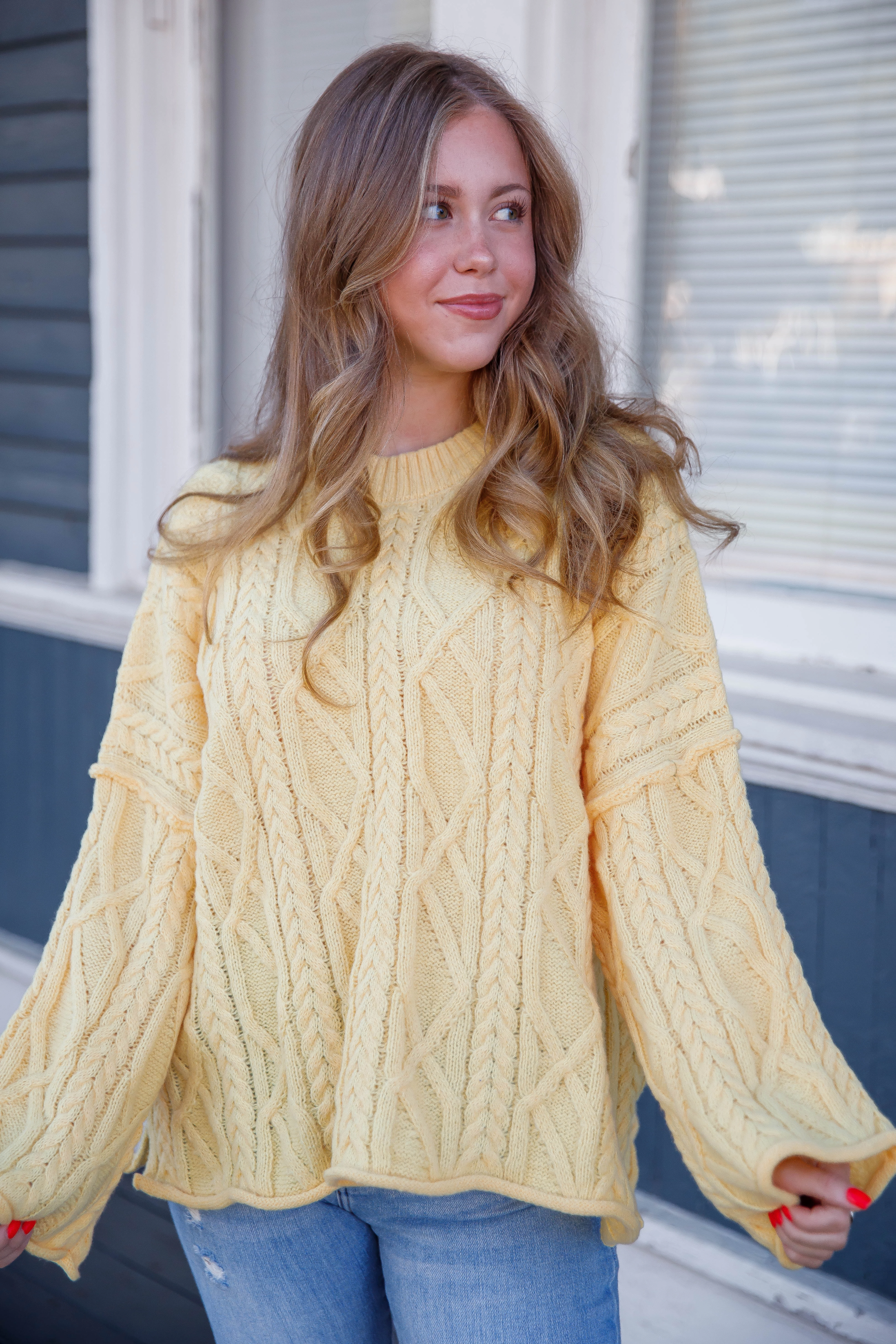 Summer In My Mind Sweater Adjustable Hem Toggles