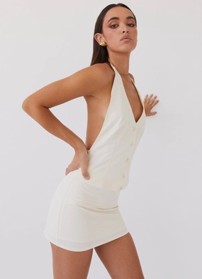 Slim Fit Wear Casual Performance Fit Sarah Mini Skirt - Ivory