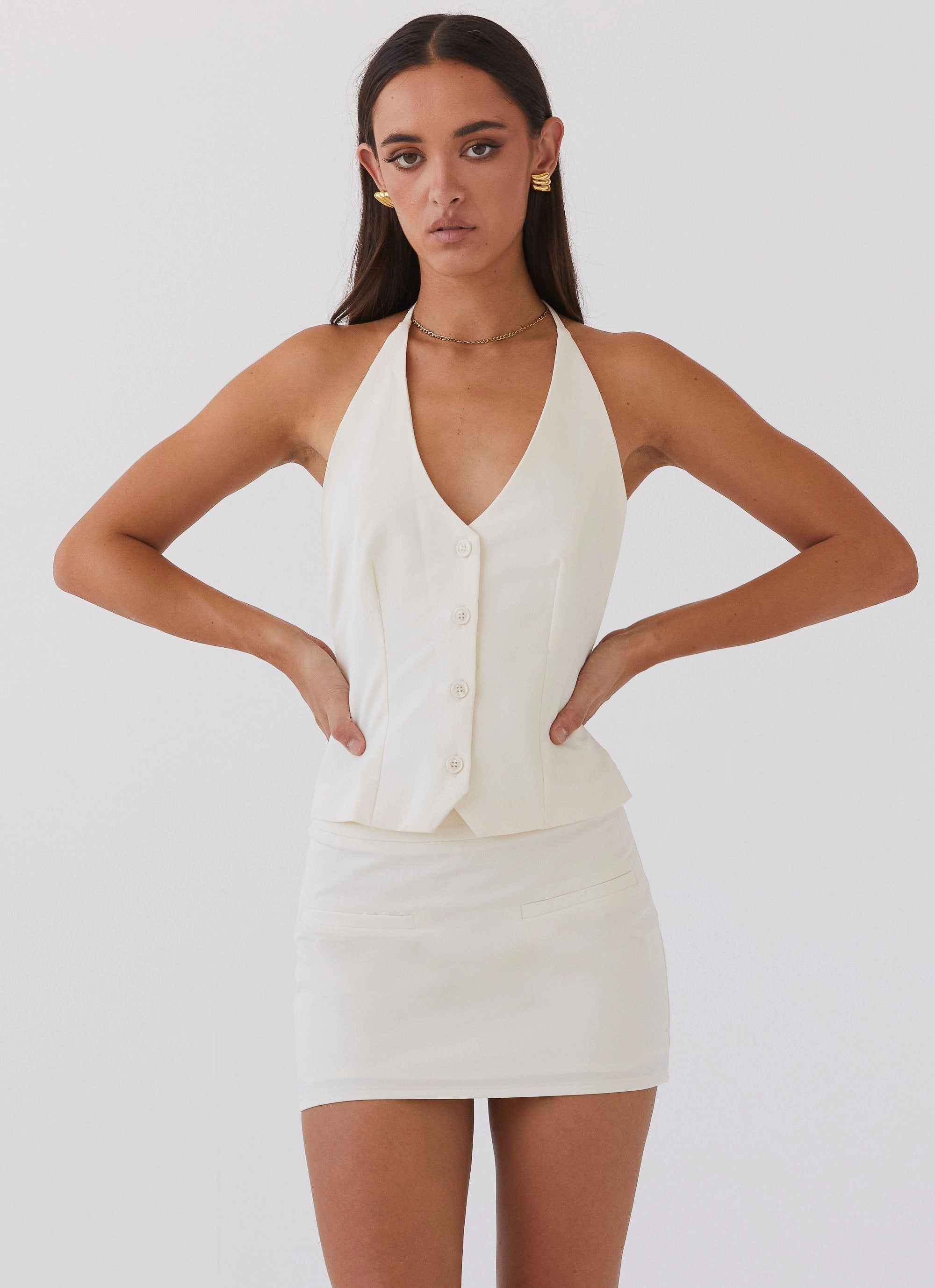 Sarah Mini Skirt - Ivory Practical Fit