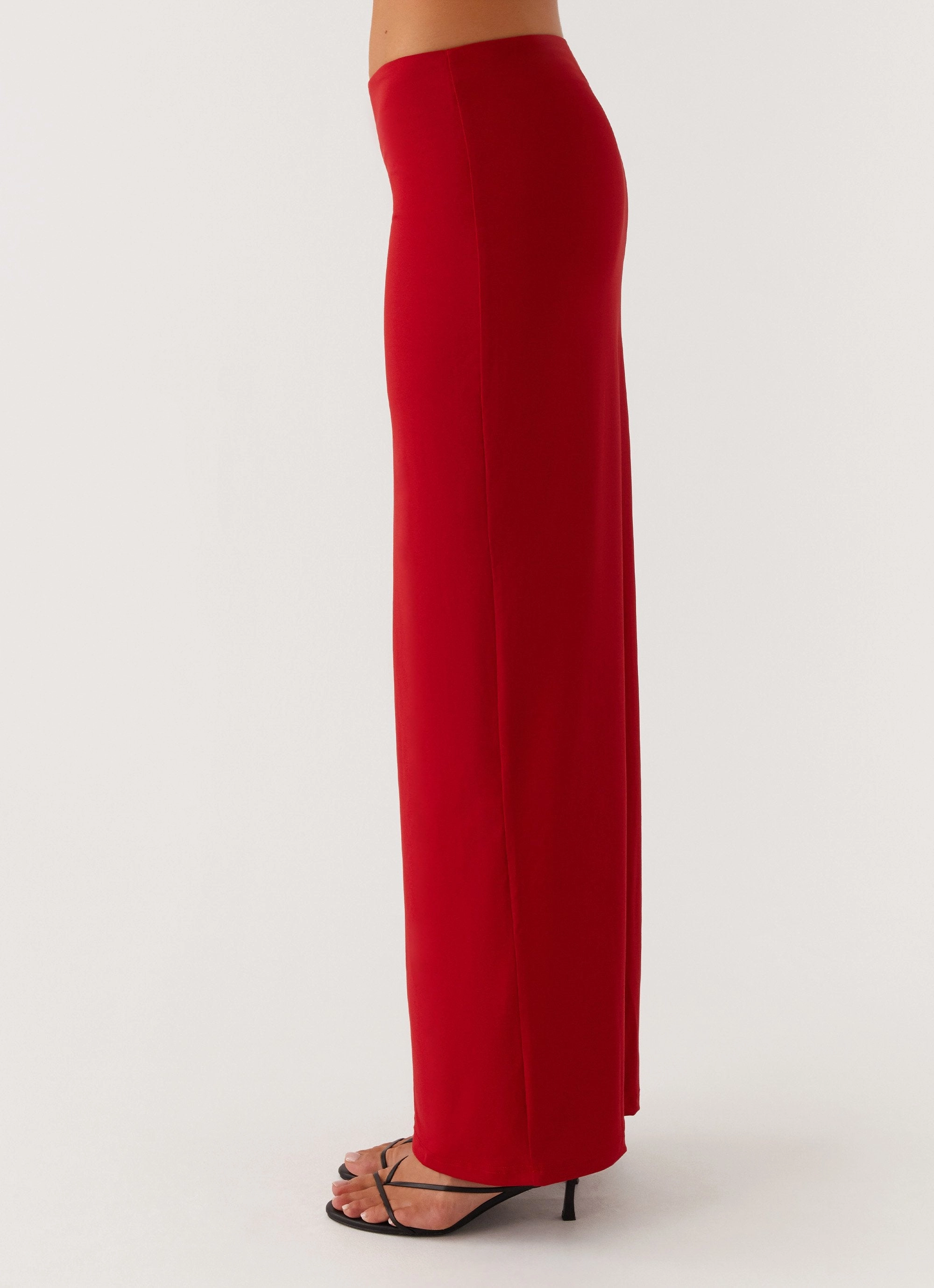 Bi Stretch Fabric Solace Soul Maxi Skirt - Red