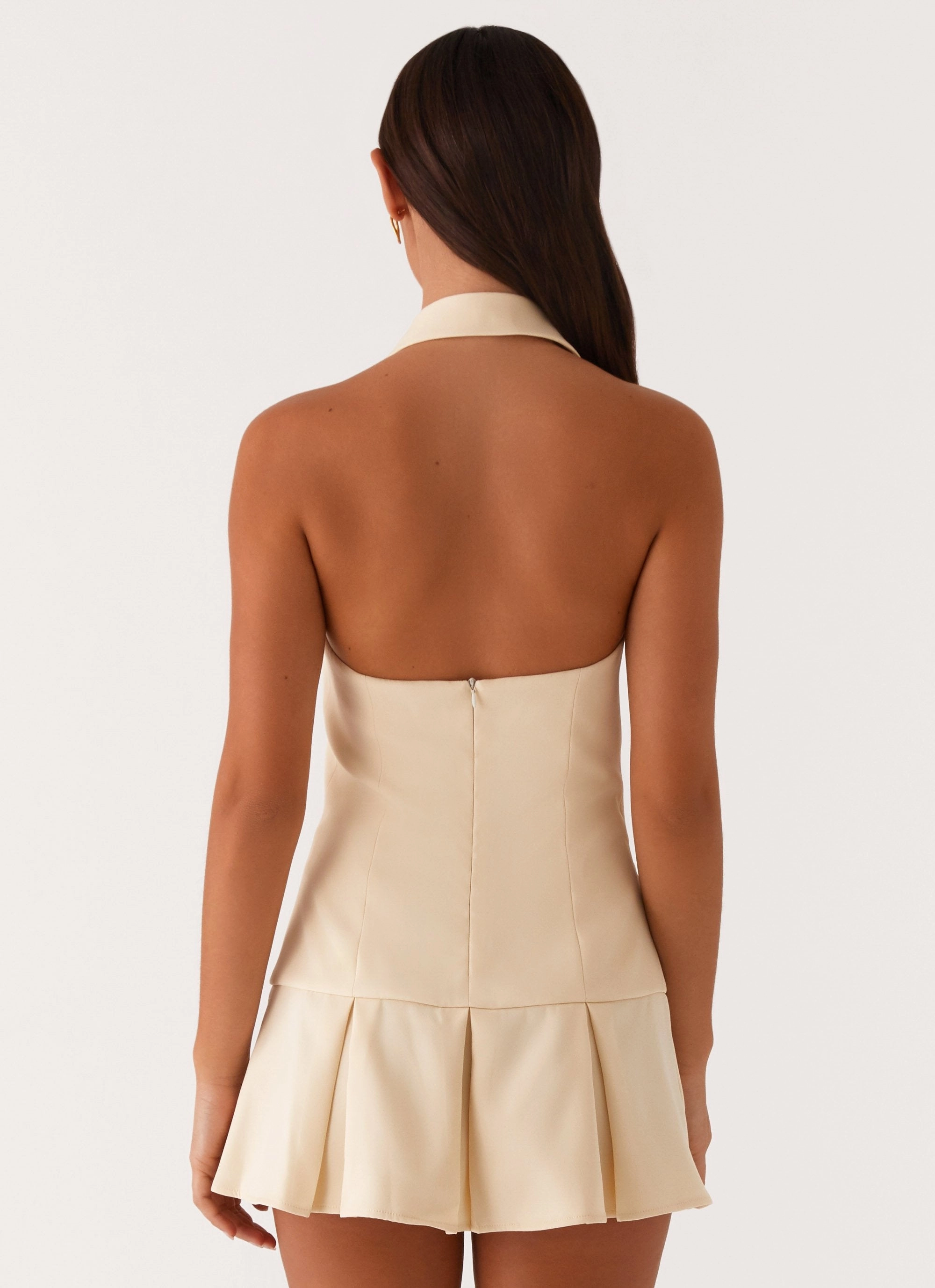 Minimalist-Style Payton Mini Dress - Lemon