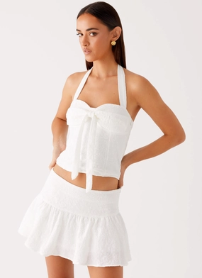 Basic Tee AdvancedAirflowChannels Brissy Halterneck Top - White