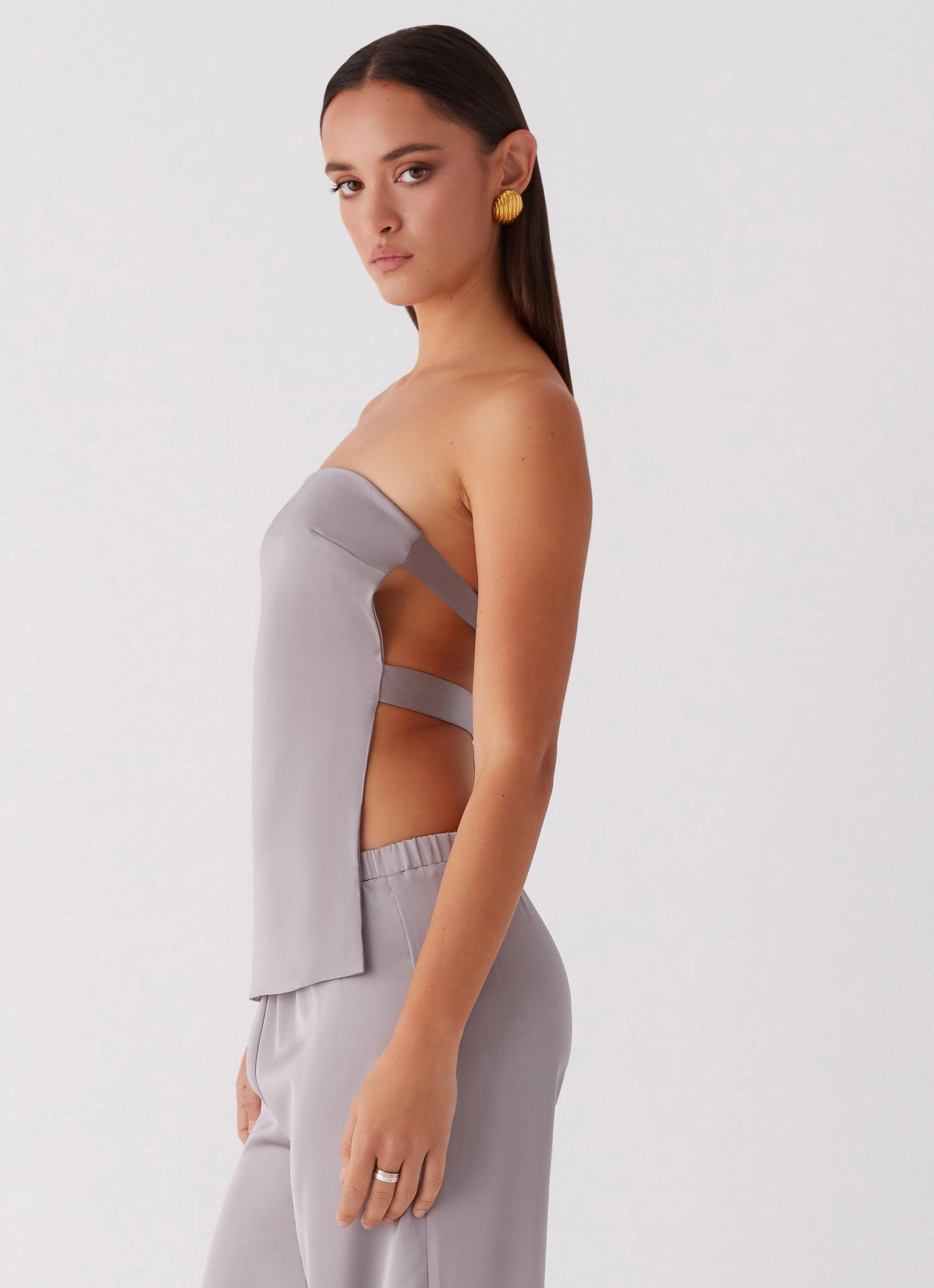 Enchanted Loving Strapless Top - Grey Water Repellent Fabric