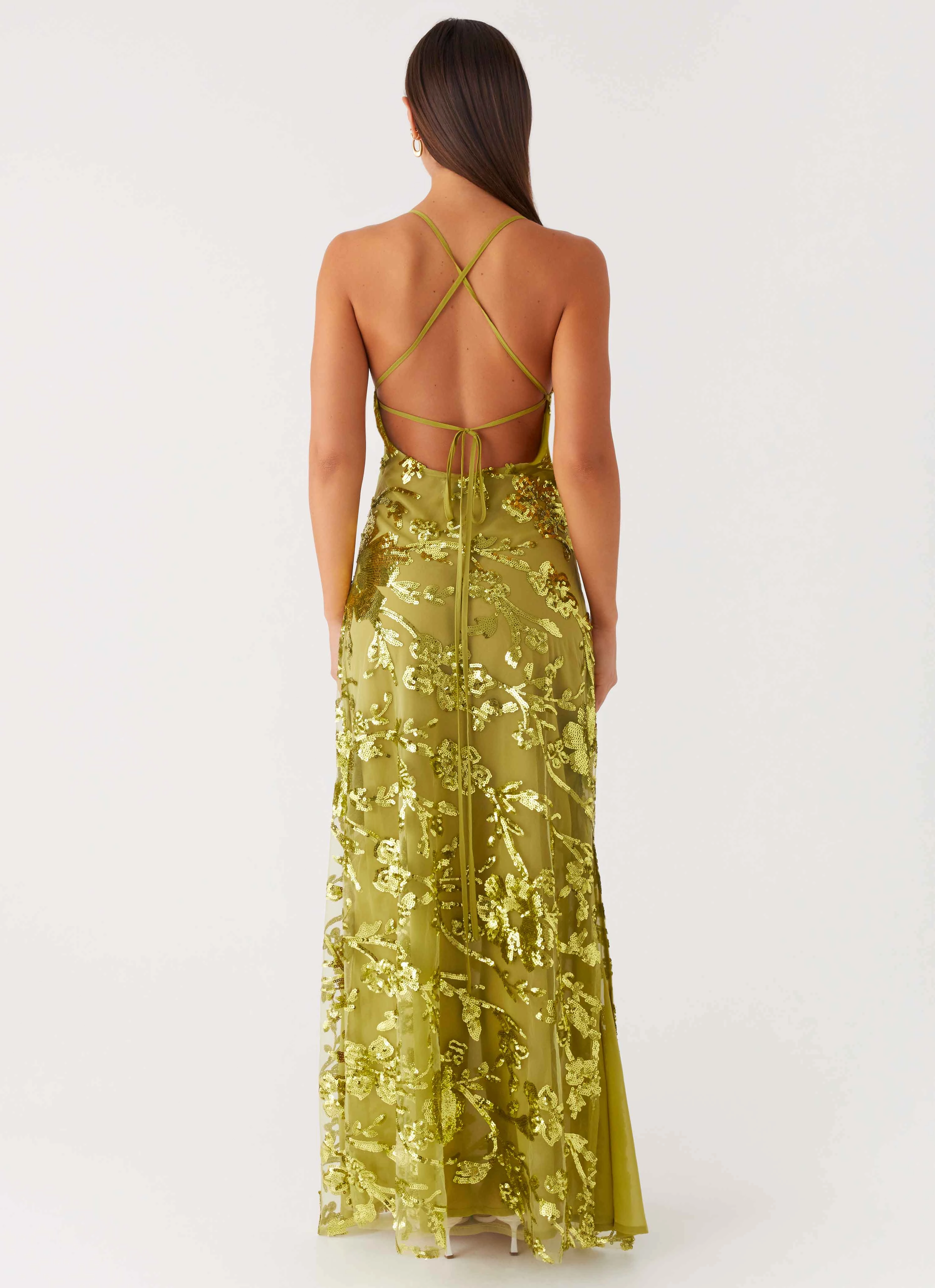 Havana Sequin Maxi Dress - Lime Tailored Wear Linen Love