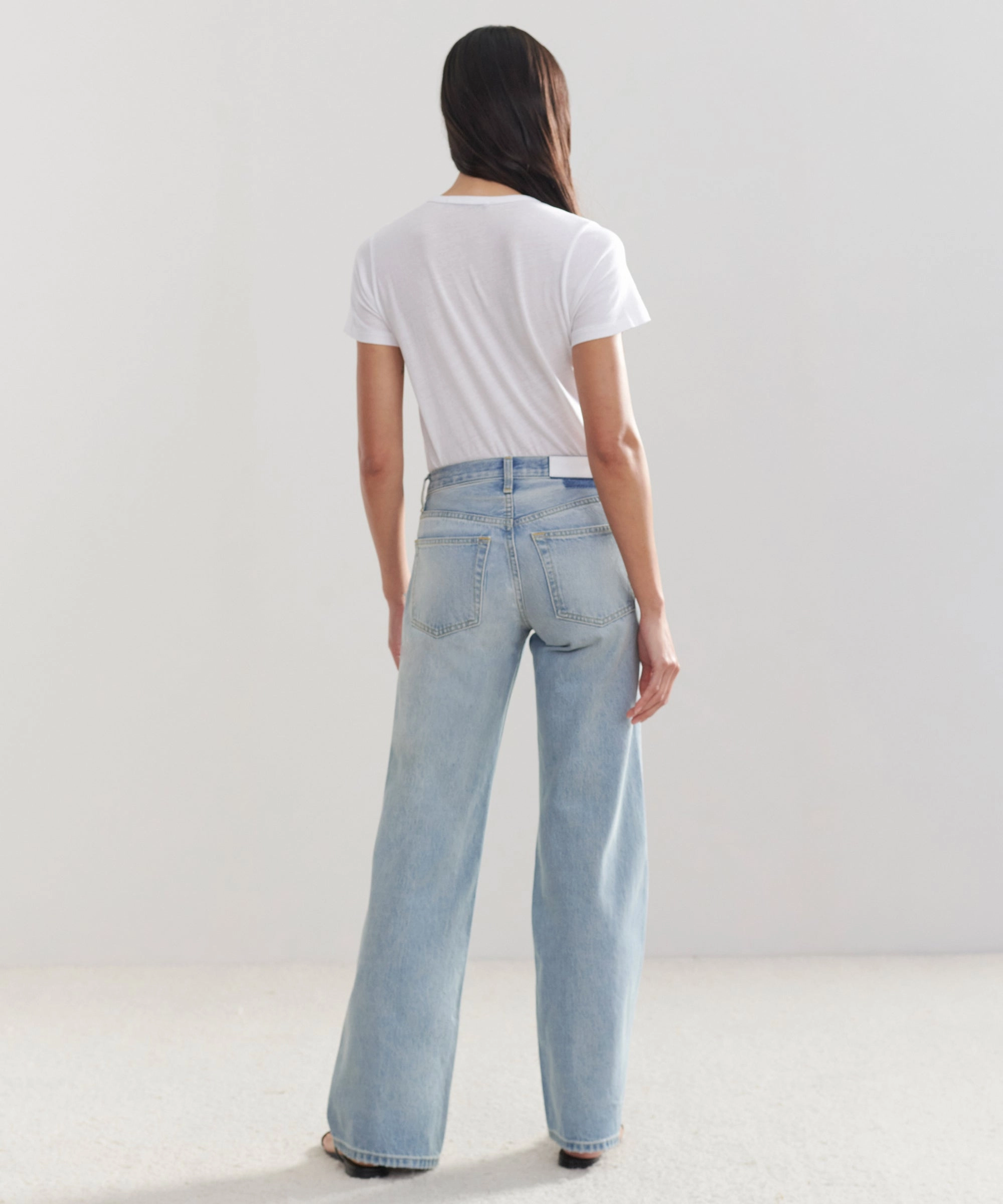 Quick-Dry Material Mid Rise Wide Leg