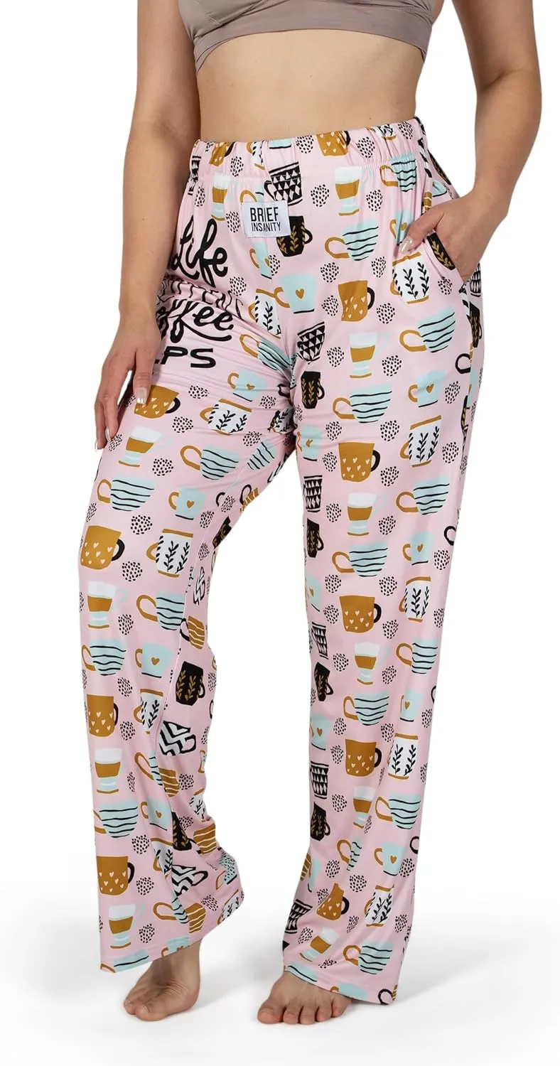 BRIEF INSANITY Lounge Pajama Pants - Comfy Lightweight Unisex Bottoms with Pockets - Soft Luxury Loungewear for Men & Women