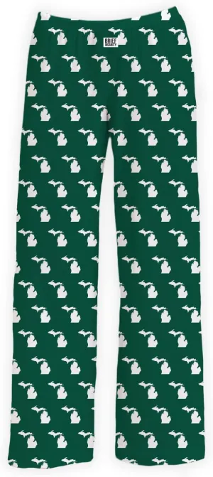 BRIEF INSANITY Michigan State Icon Themed Pajama Pants (S-XXL) Comfy Cool Loungewear Bottoms