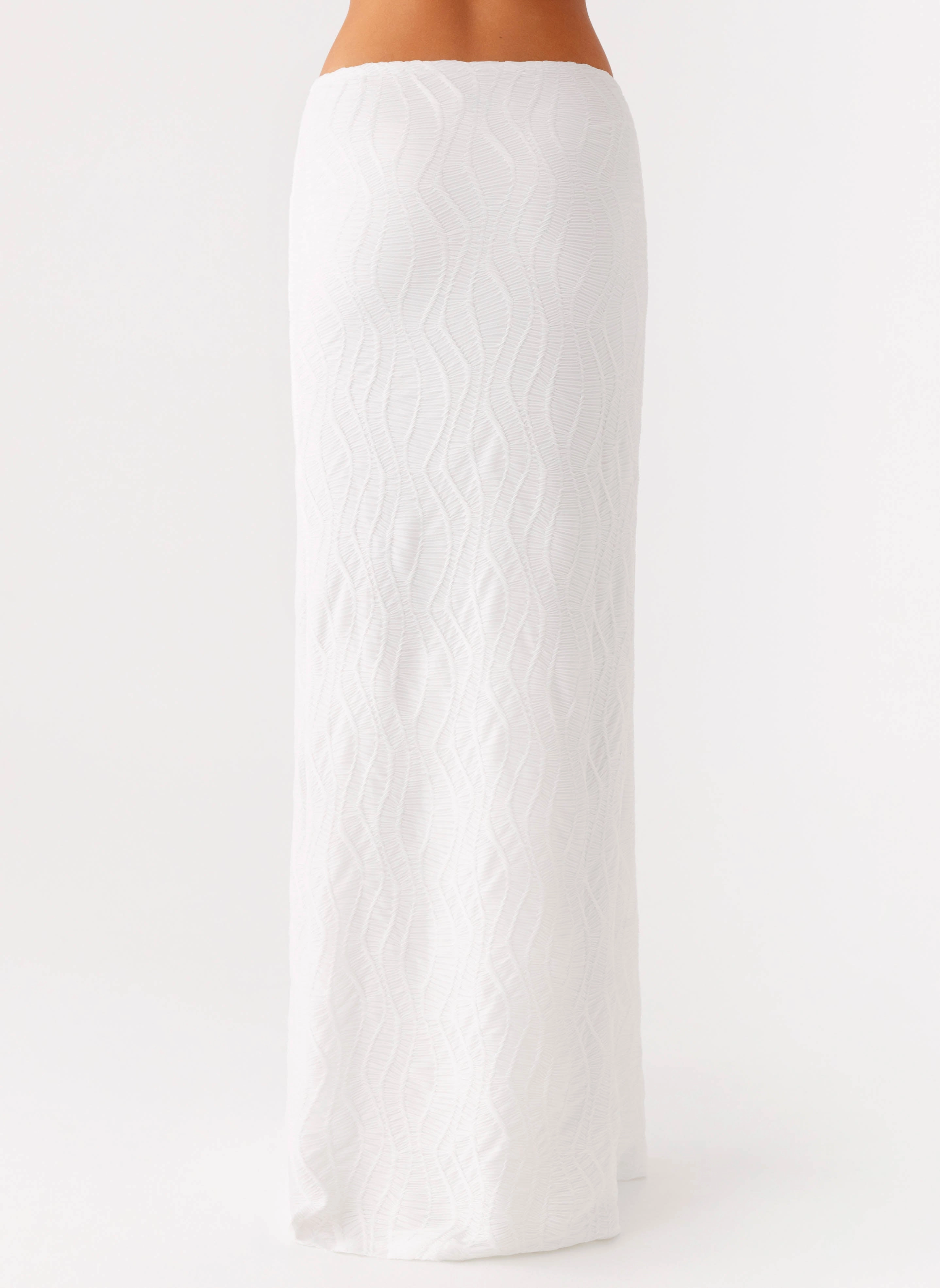 Briene Maxi Skirt - White Stretch Motion