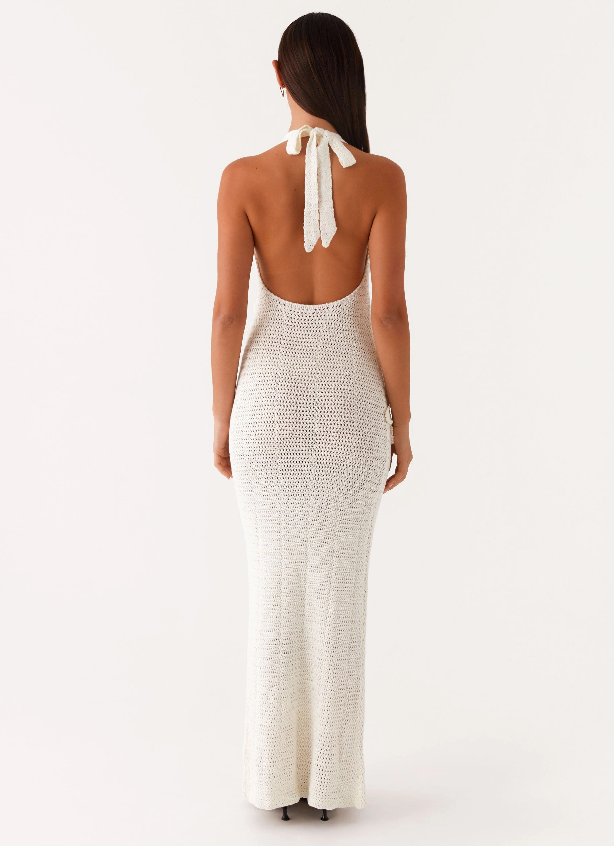 Novalee Flower Crochet Maxi Dress - Ivory Fashion Mix