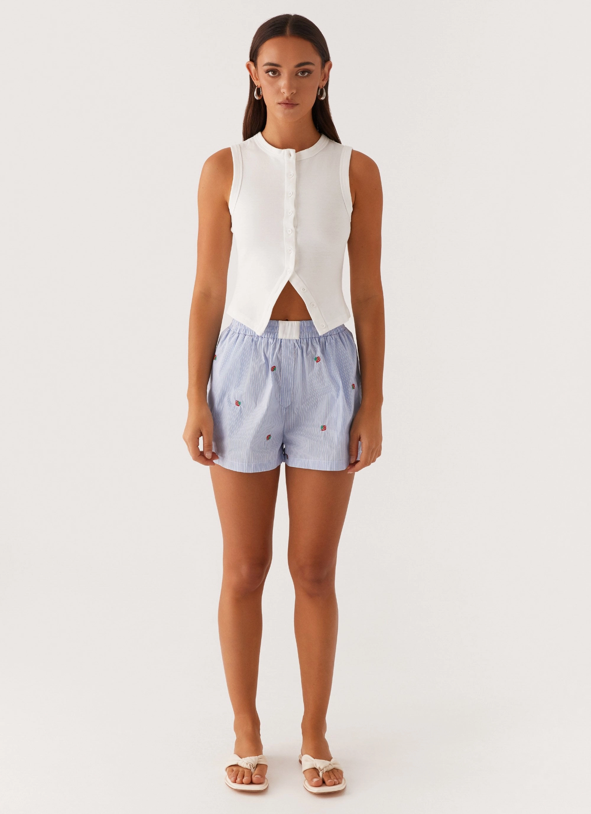 Seam-Free Comfortable Leg Brightwell Boxer Shorts - Blue Strawberry