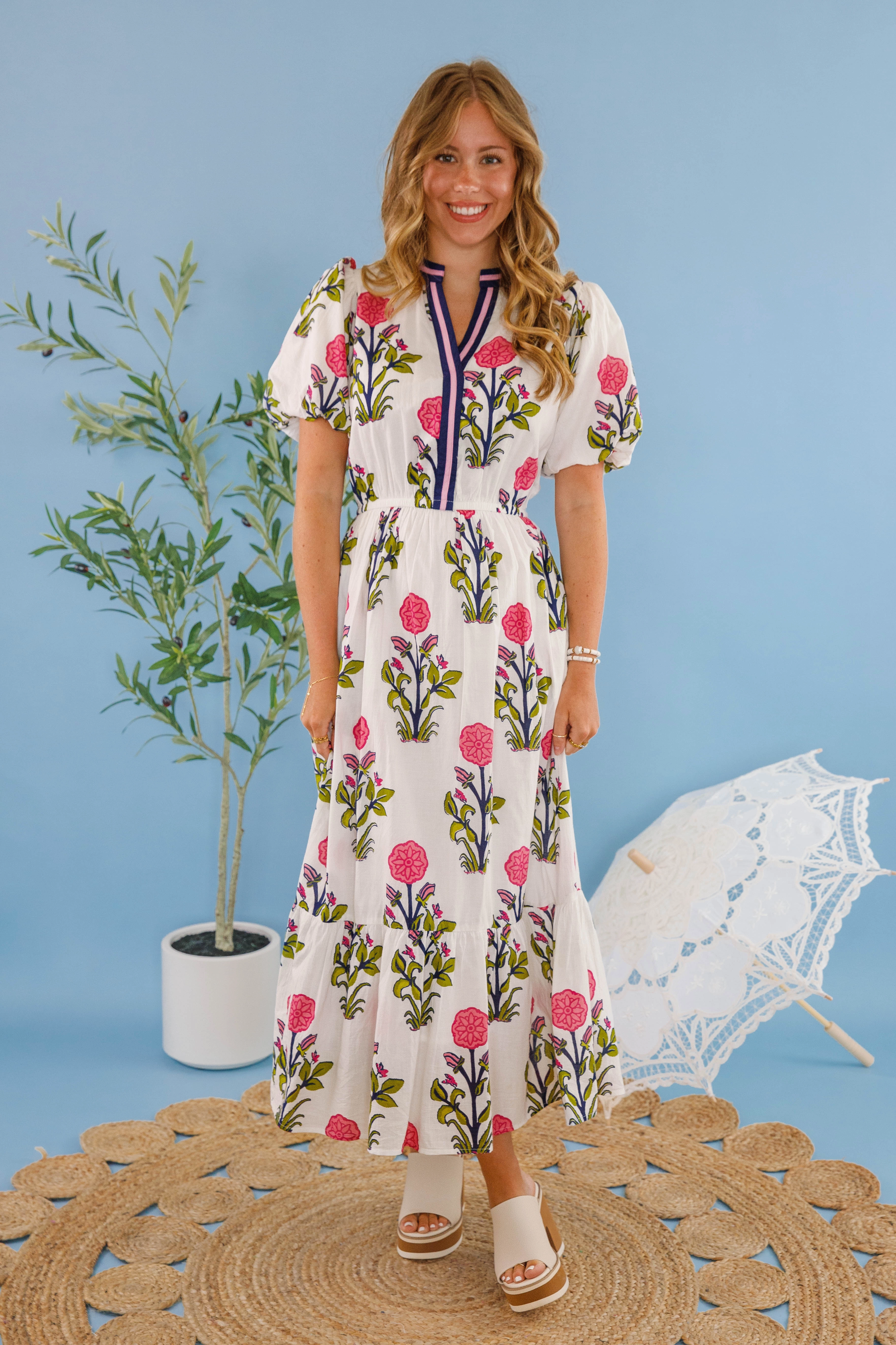 Bring Me Back To Life Midi Dress-White Day Love Front Detail
