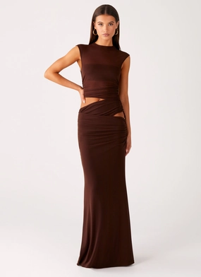 Urban Motion Briony Maxi Dress - Cool Chocolate