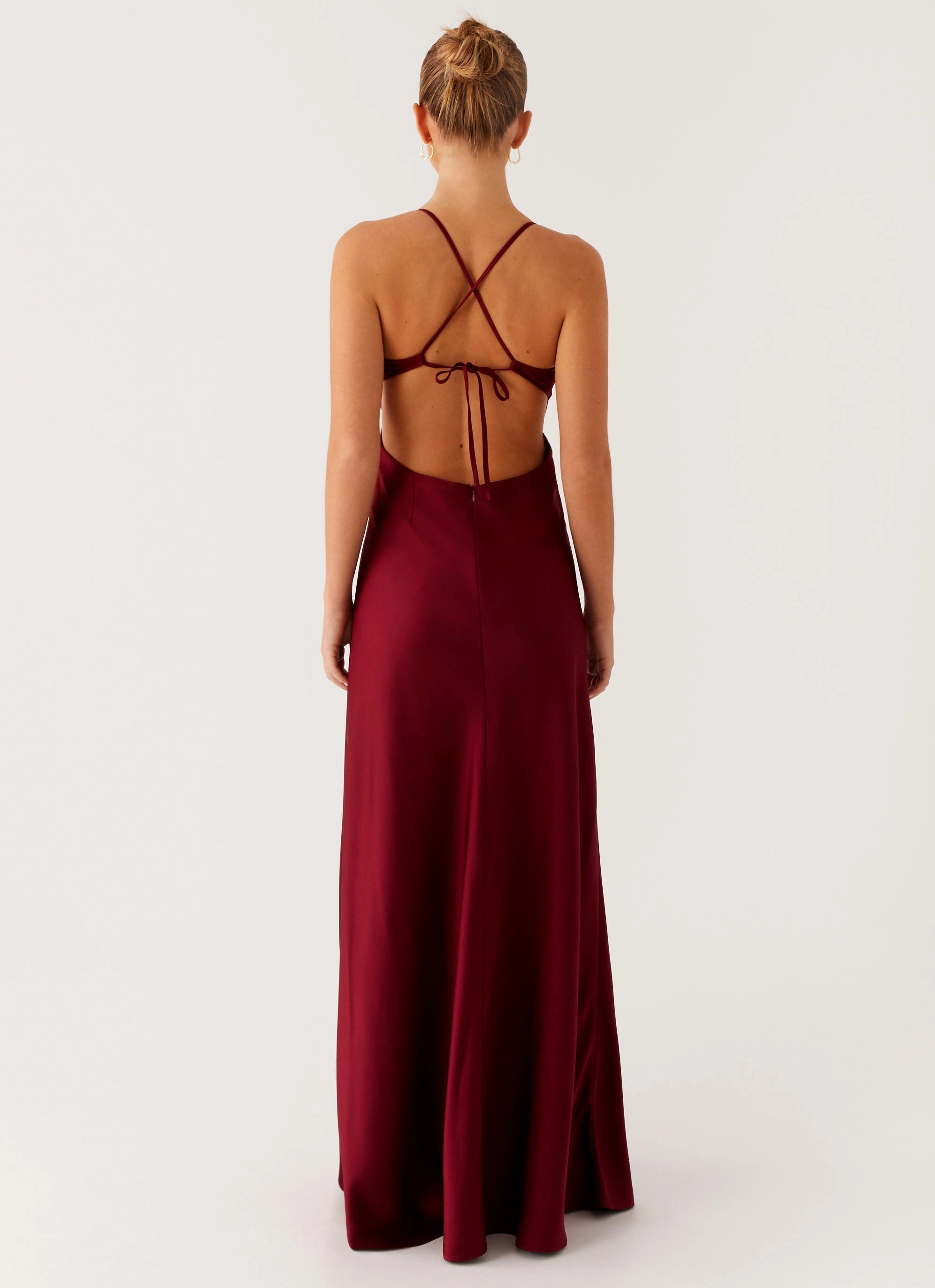 Joanie Maxi Dress - Maroon Comfortable Silhouette