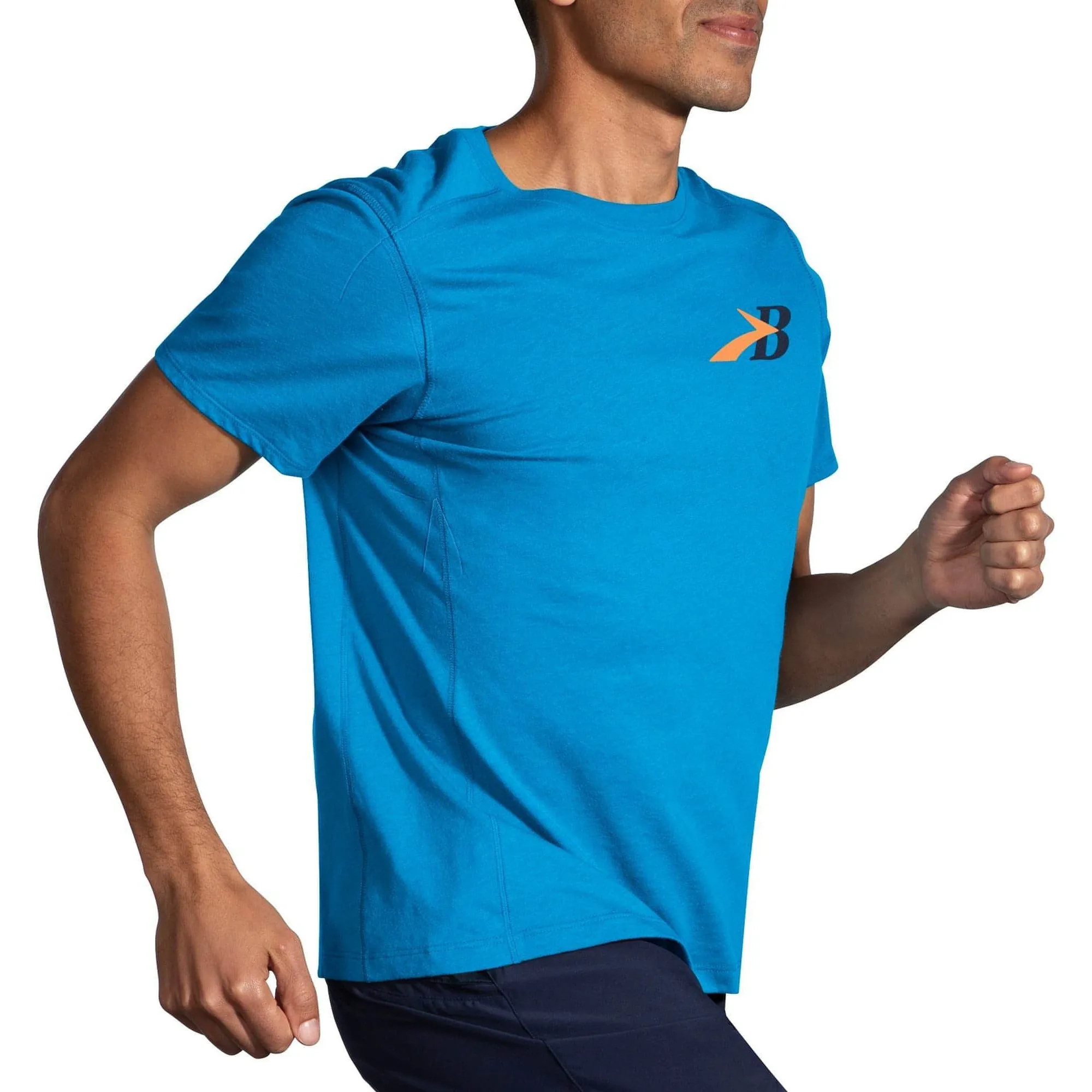 Brooks Distance 2.0 Short Sleeve Mens Running Top - Blue