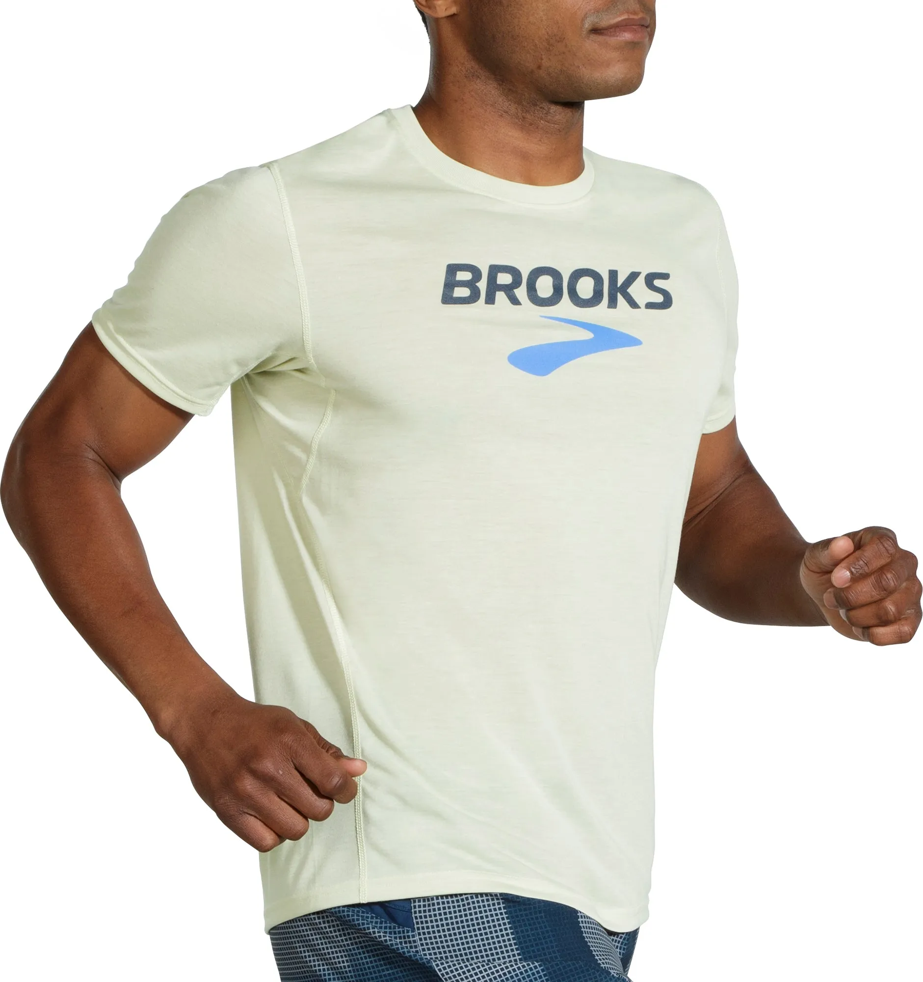 Brooks Distance Graphic Short Sleeve Mens Running Top - Yellow
