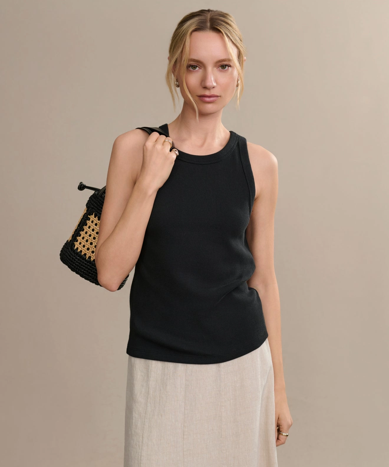 NonToxic Certification BreathableMeshPanel Cotton Rib Tank