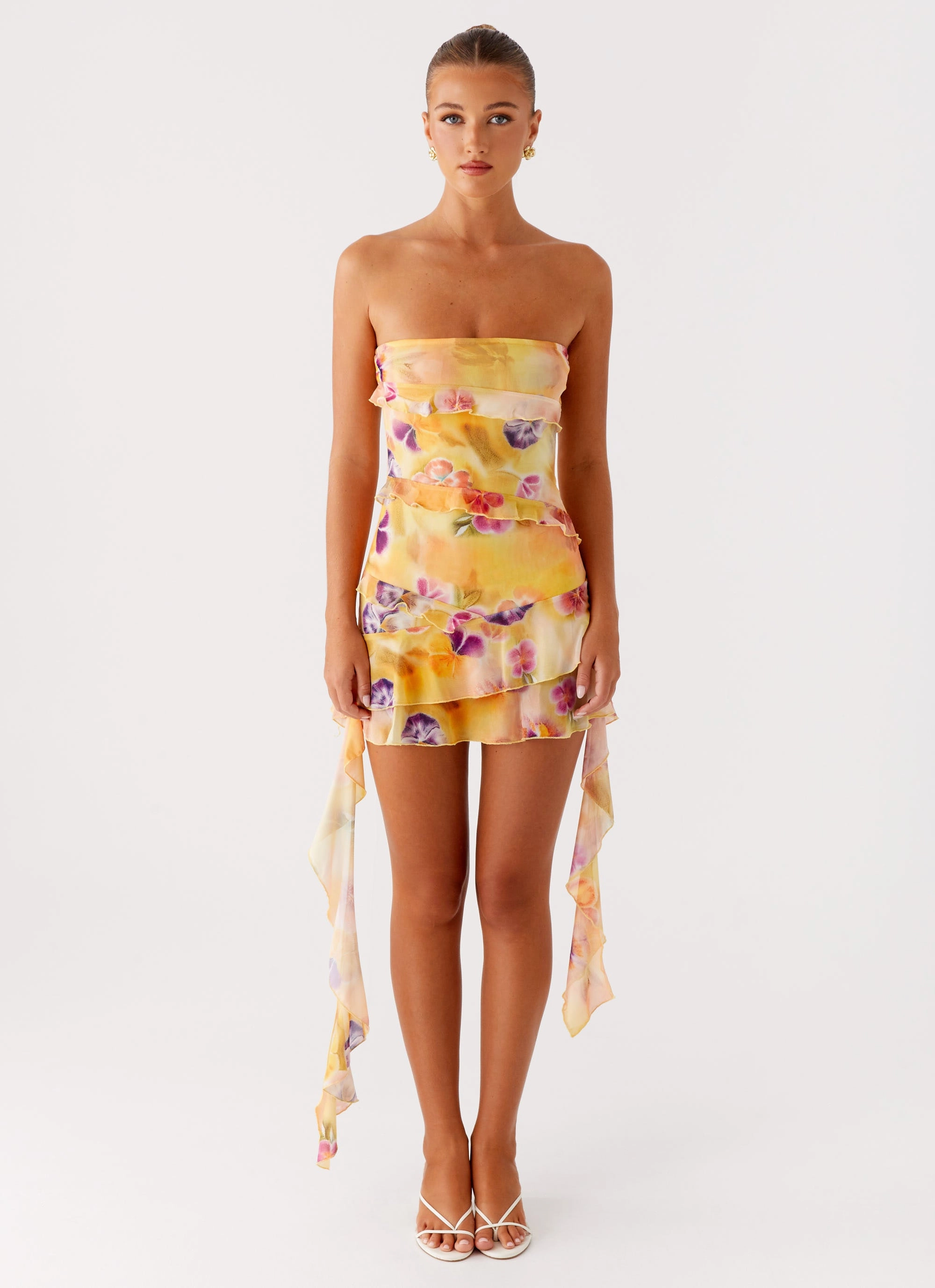 Macey Mini Dress - Sunburst Floral Sleek Cut