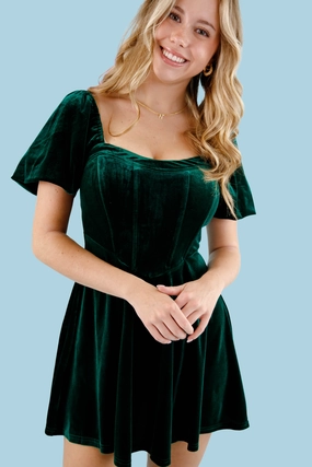 soft elegance Sophisticated Look What A Surprise Velvet Mini Dress