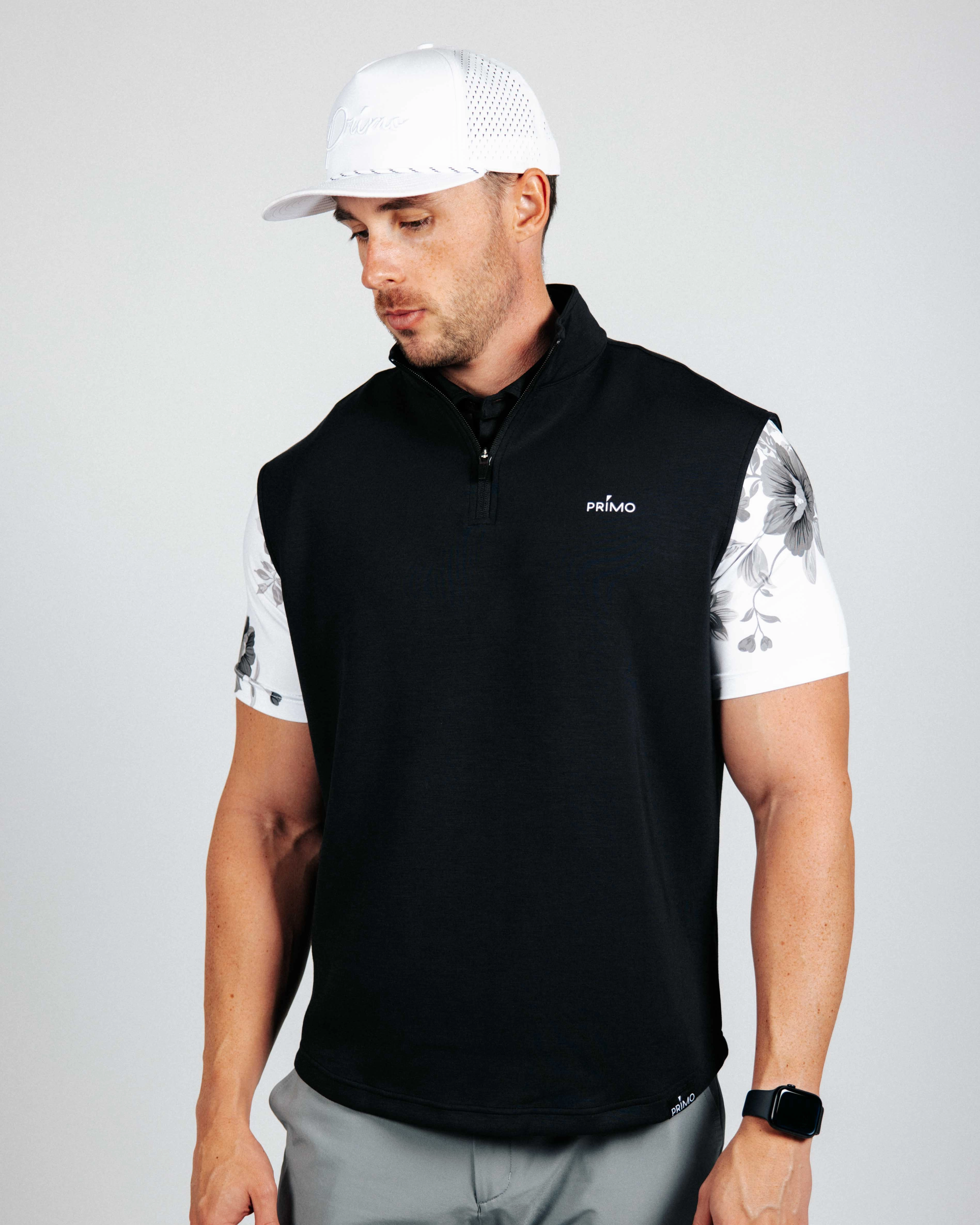 Eco friendly materials Easycare Black Quarter Zip Vest