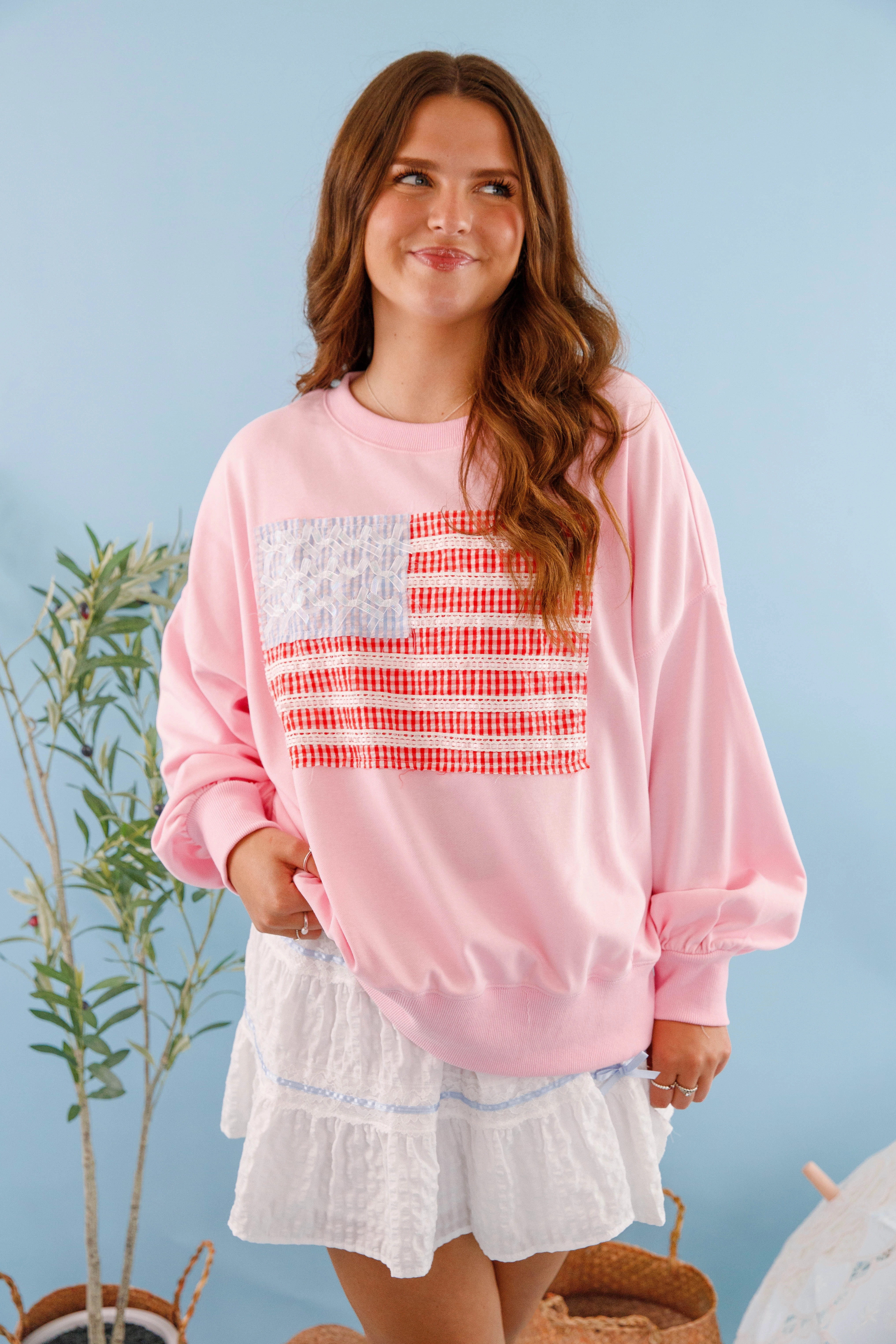 America's Sweetheart Pullover-Pink Hydrophobic Surface Treatment