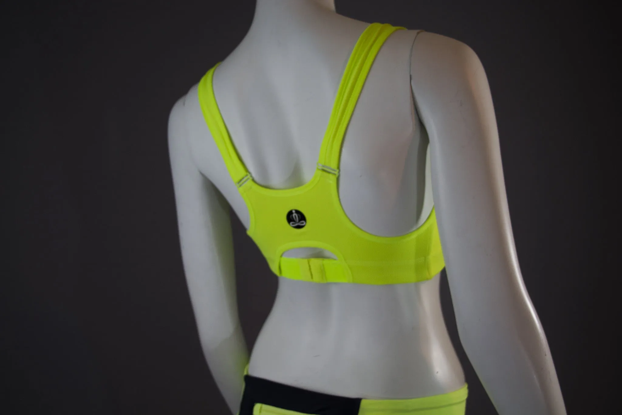 Buudah Stylistic front zip up sports bra - Neon Yellow
