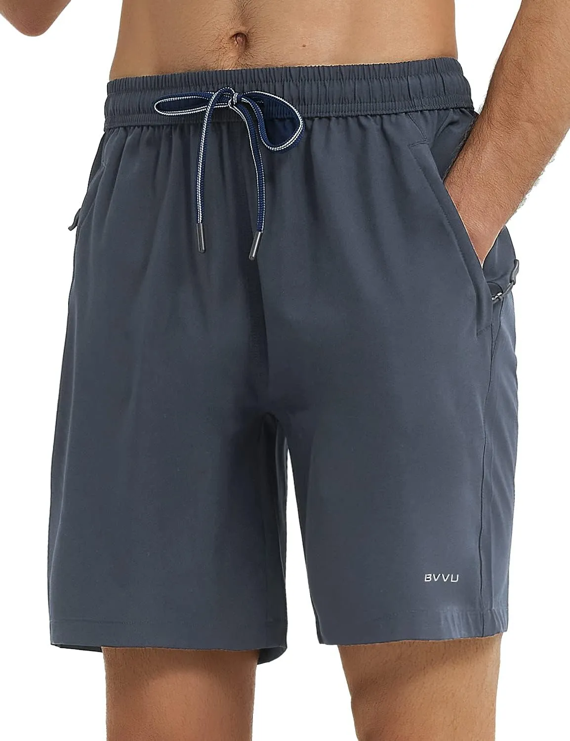 BVVU Men's Quick Dry Gym Workout Shorts with Pockets 7" Lightweight Running Athletic Shorts for Outdoor Casual