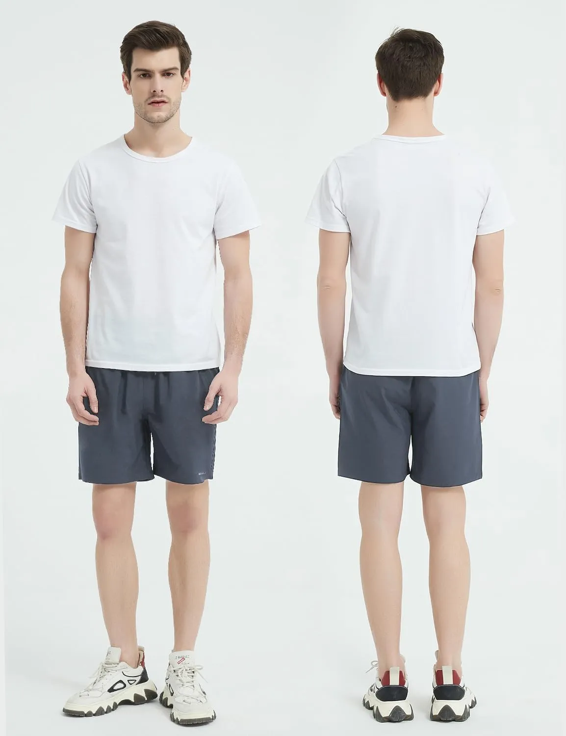 BVVU Men's Quick Dry Gym Workout Shorts with Pockets 7" Lightweight Running Athletic Shorts for Outdoor Casual