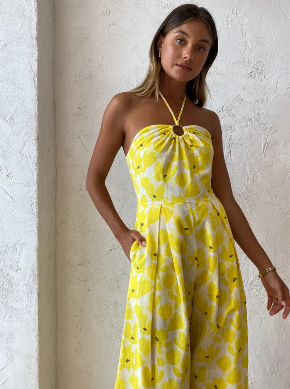 By Nicola Canary Jumpsuit in Canary Blossom