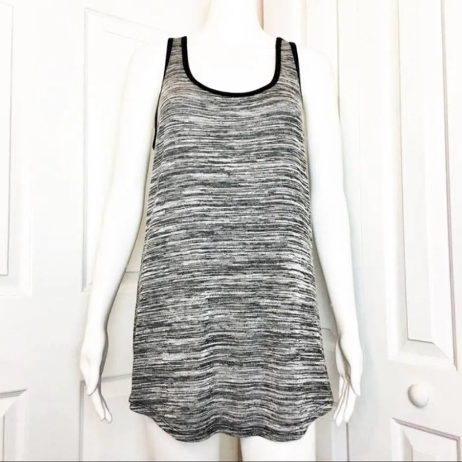 CAbi #3085 Black Gray Marled Lightweight Sweater Tank Medium Workout