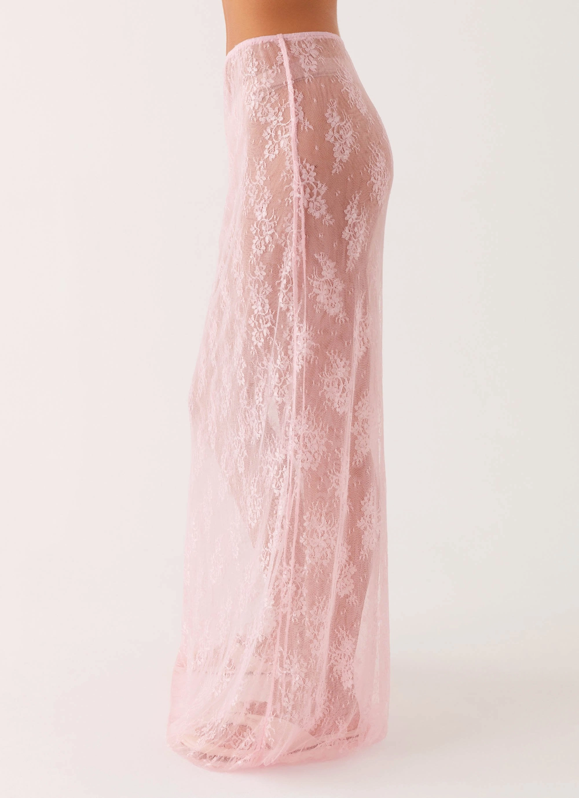 Caden Lace Maxi Skirt - Pink Flattering Style