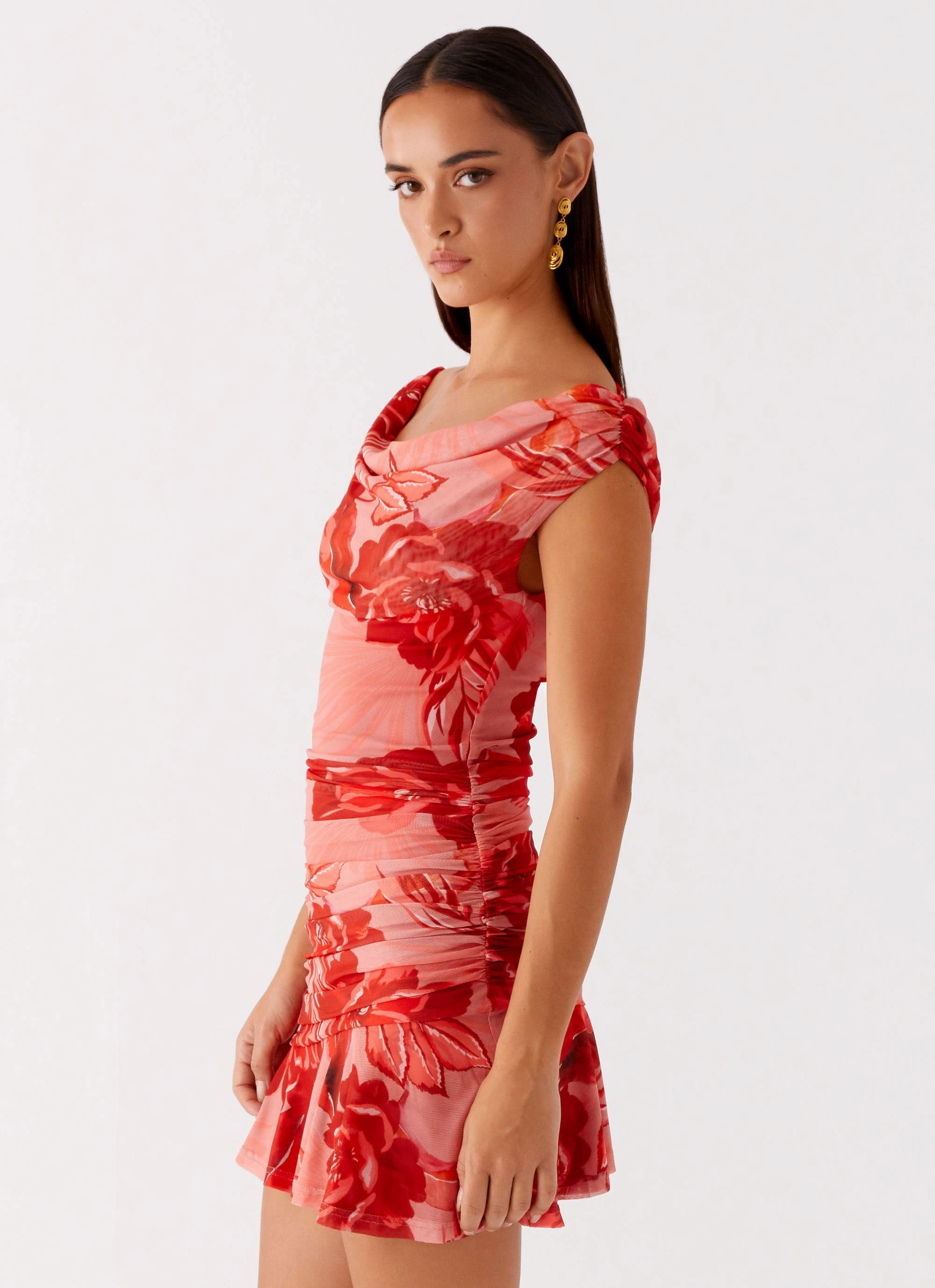 Pastel Sky Relaxed and Elegant Cait Mini Dress - Sicily Sunsets Print